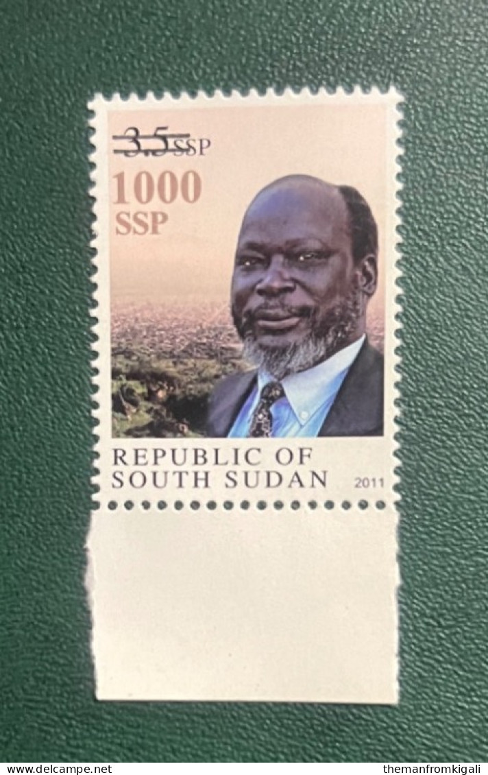 South Sudan 2017 -John Garang, 1945-2005 - Stamps Of 2011 Surcharged. - Sudan Del Sud