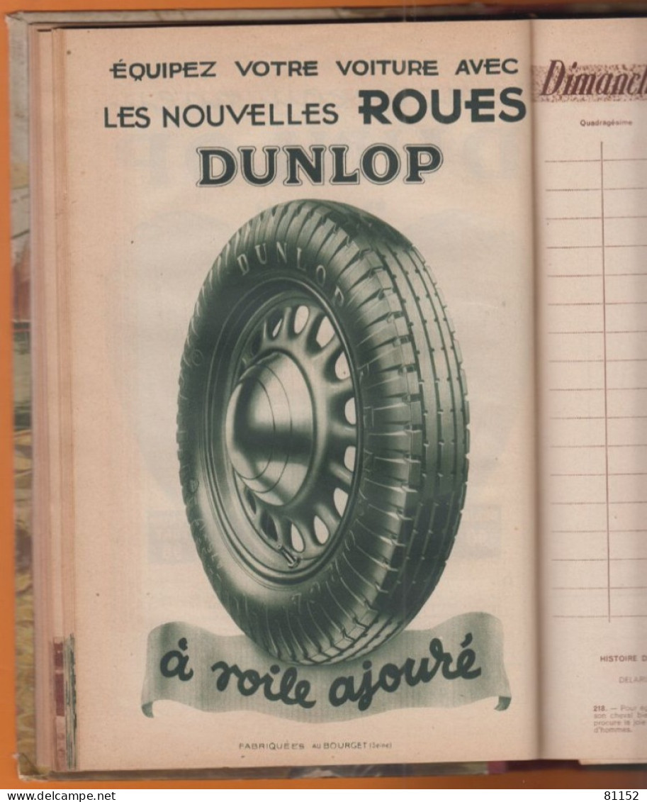 Agenda  1936 de " DUNLOP " offert par le garage Gaston SIOT à CHALONS-SUR-MARNE avec belles ILLUSTRATIONS ép 1.8 cm