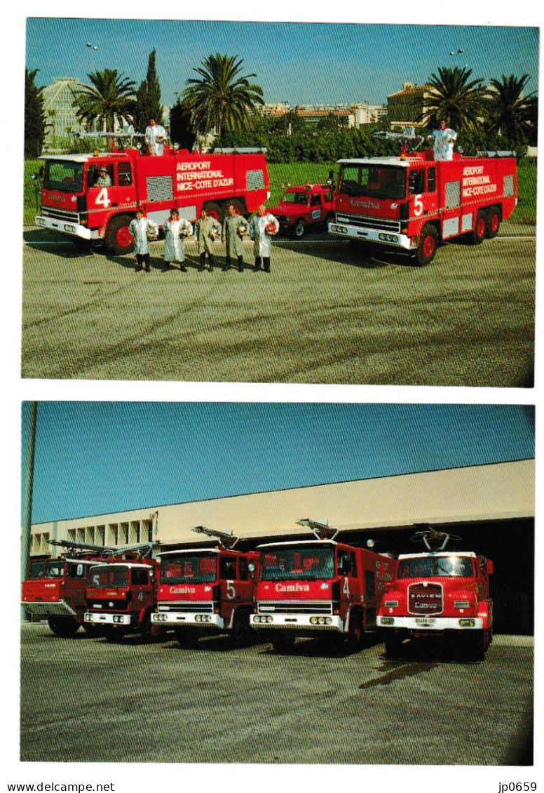 AEROPORT NICE COTE D'AZUR - SERVICE INCENDIE SAUVETAGE LOT 2 CARTES - Firemen