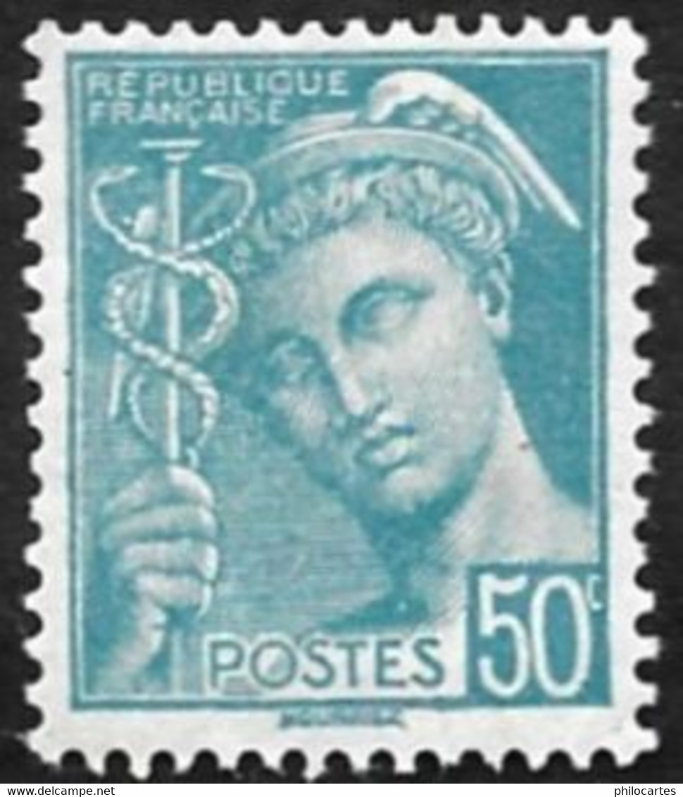 FRANCE  1942 -  Y&T  538  -  Mercure 50c  Turquoise   - Neuf Charnière - 1938-42 Mercure