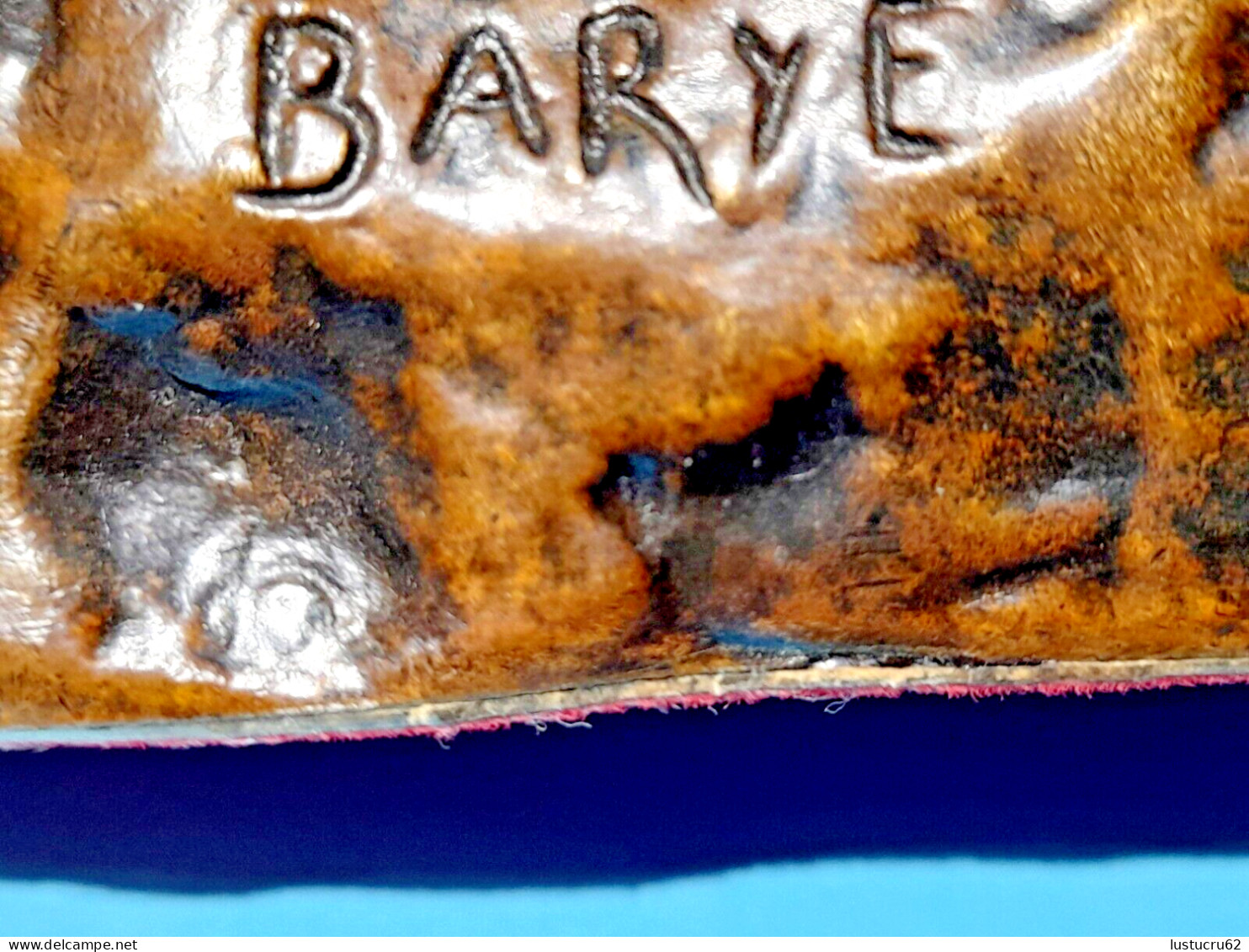 BARYE. Panthère de Tunis N° 2 . Bronze ancien à la cire perdue