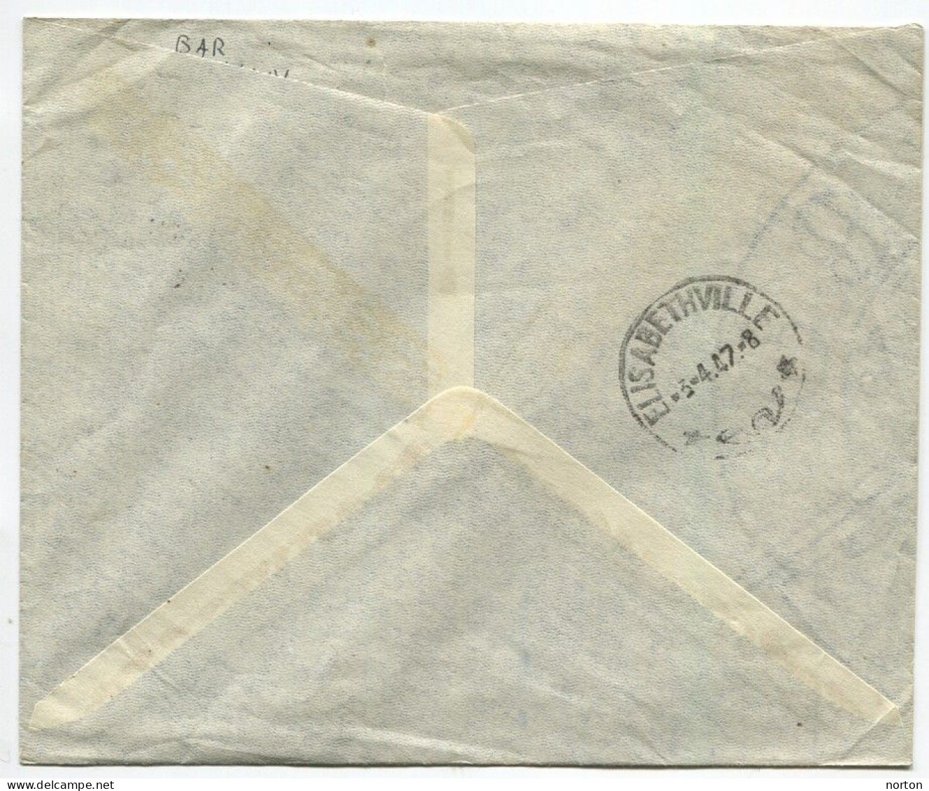 Congo Kolwezi Oblit. Keach 8A1 Sur C.O.B. 244 Sur Lettre Vers La Croyère Via Elisabethville Le 01/04/1947 - Covers & Documents