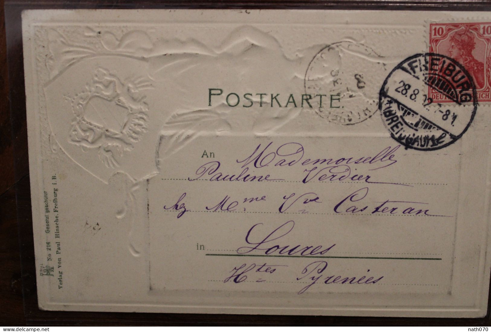 AK 1900's Cpa Gruss Aus Gruß Freiburg Prägekarte Fribourg Loures Jugendstil - Freiburg I. Br.