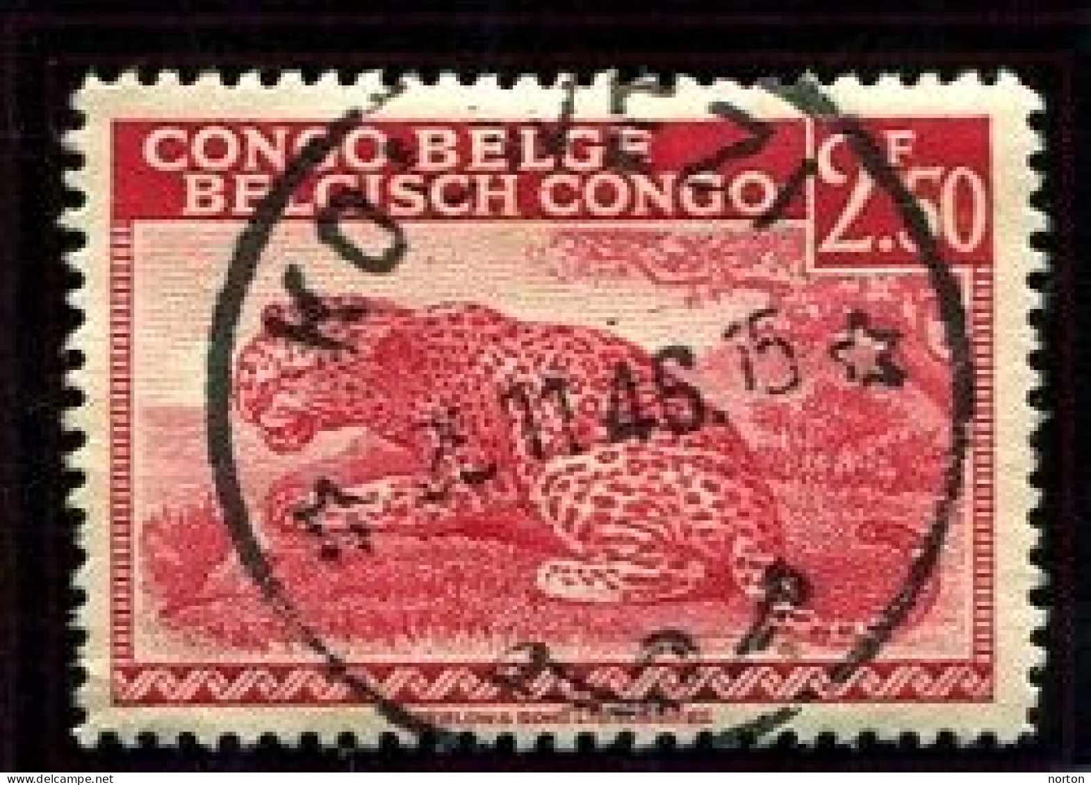 Congo Kolwezi Oblit. Keach 8A1 Sur C.O.B. 261 Le 25/11/1946 - Usati
