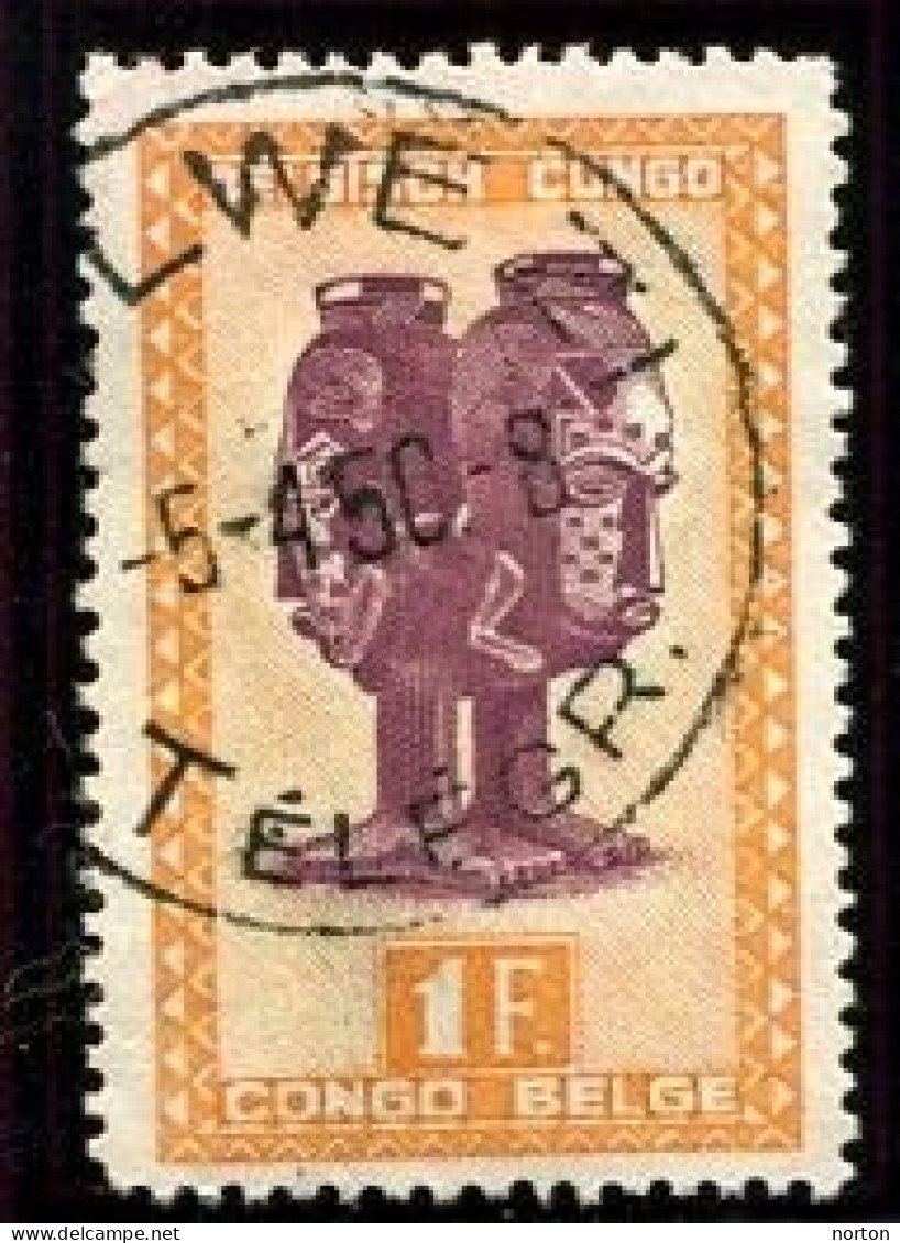 Congo Kolwezi Oblit. Keach T2.1-Dmyt Sur C.O.B. 285 Le 05/04/1950 - Usati