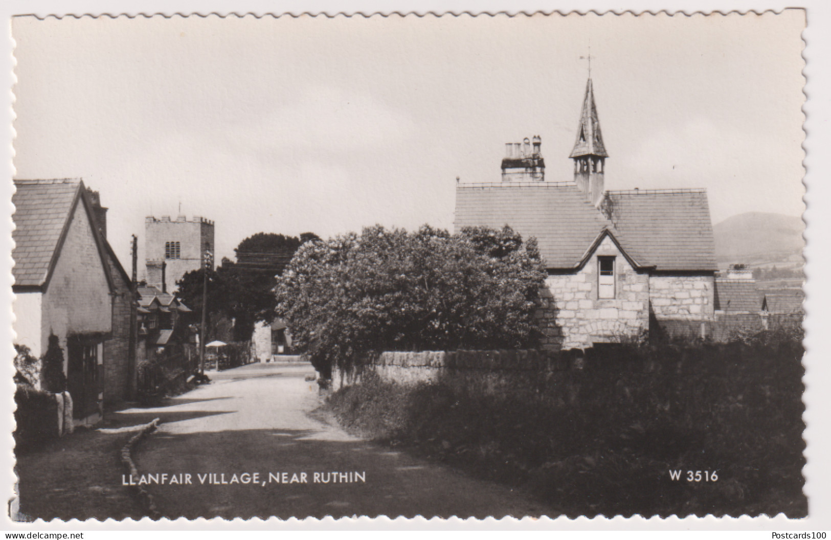 LLANFAIR - Village View - Near Ruthin - Anglesey - Wales - Real Photo - RP - Anglesey