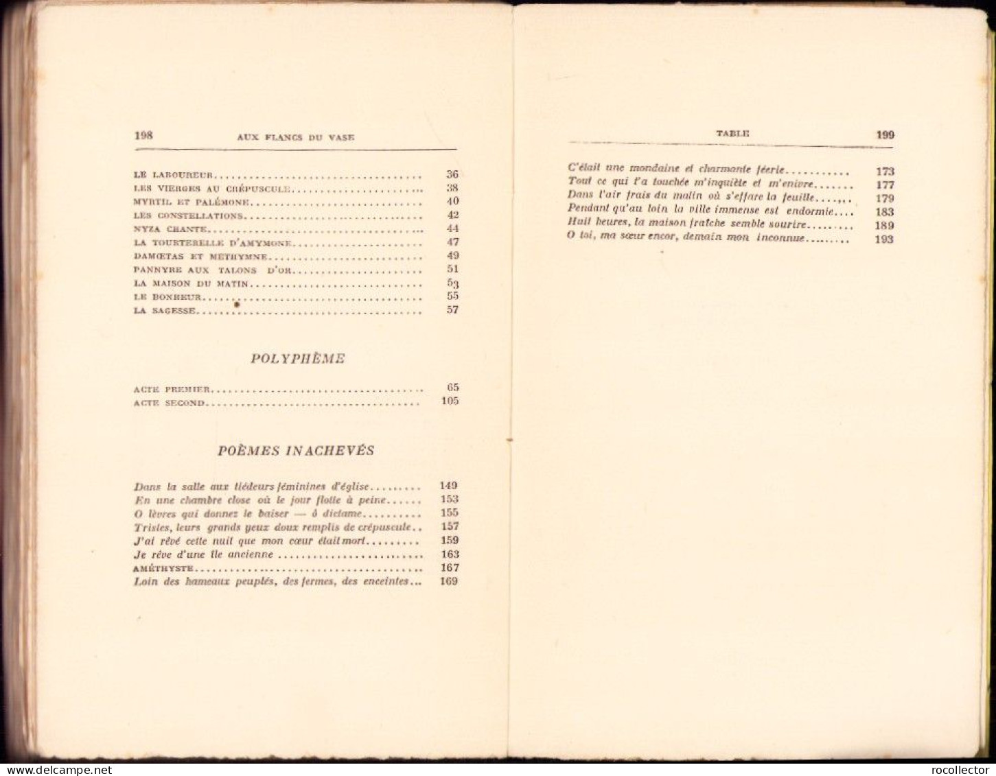 Aux Flancs Du Vase Suivi De Polypheme Et De Poemes Inacheves Par Albert Samain, 1922, Paris C3500 - Libri Vecchi E Da Collezione