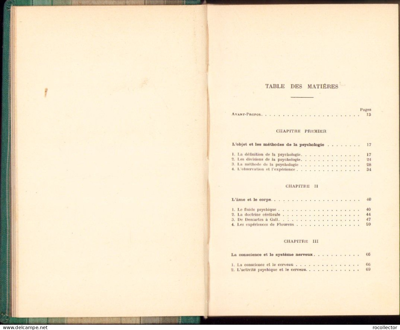 Introduction A La Psychologie. L’instinct Et L’emotion Par J. Larguier Des Bancels, 1934, Paris C3493 - Old Books