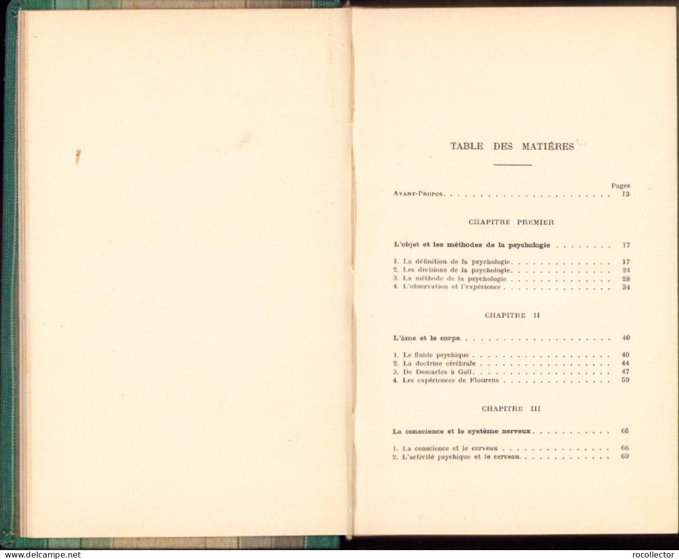 Introduction A La Psychologie. L’instinct Et L’emotion Par J. Larguier Des Bancels, 1934, Paris C3493 - Livres Anciens