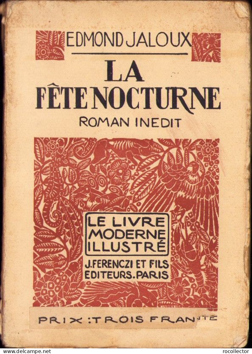 La Fete Nocturne Par Edmond Jaloux, 1924, Paris C3489 - Libros Antiguos Y De Colección