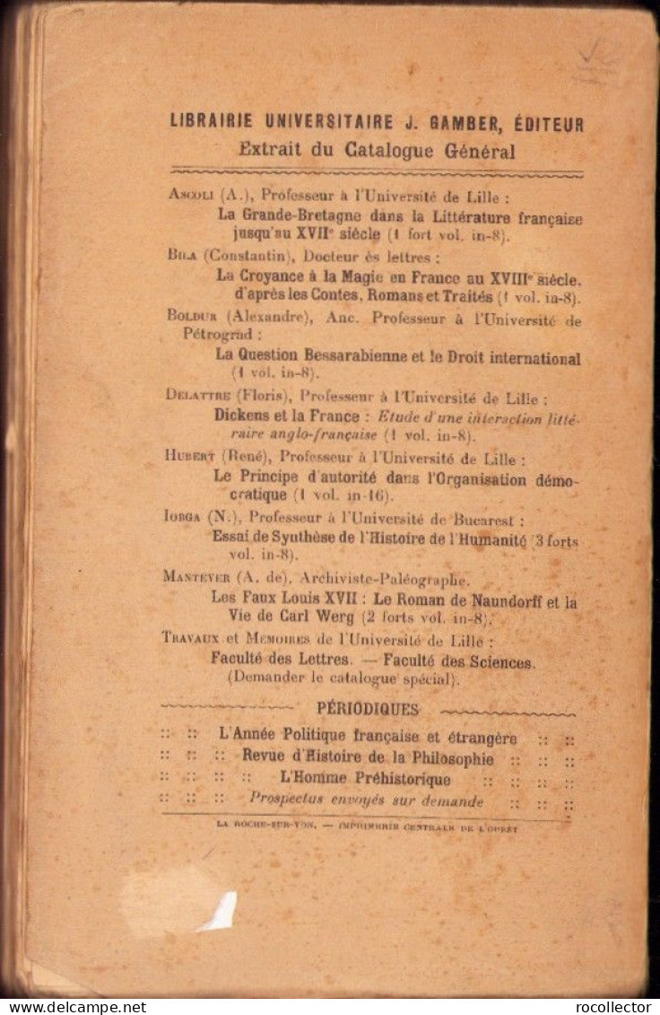 La Critique Francaise A La Fin Du XIXe Siecle Par Alexandre Belis 1926 C3487 - Oude Boeken