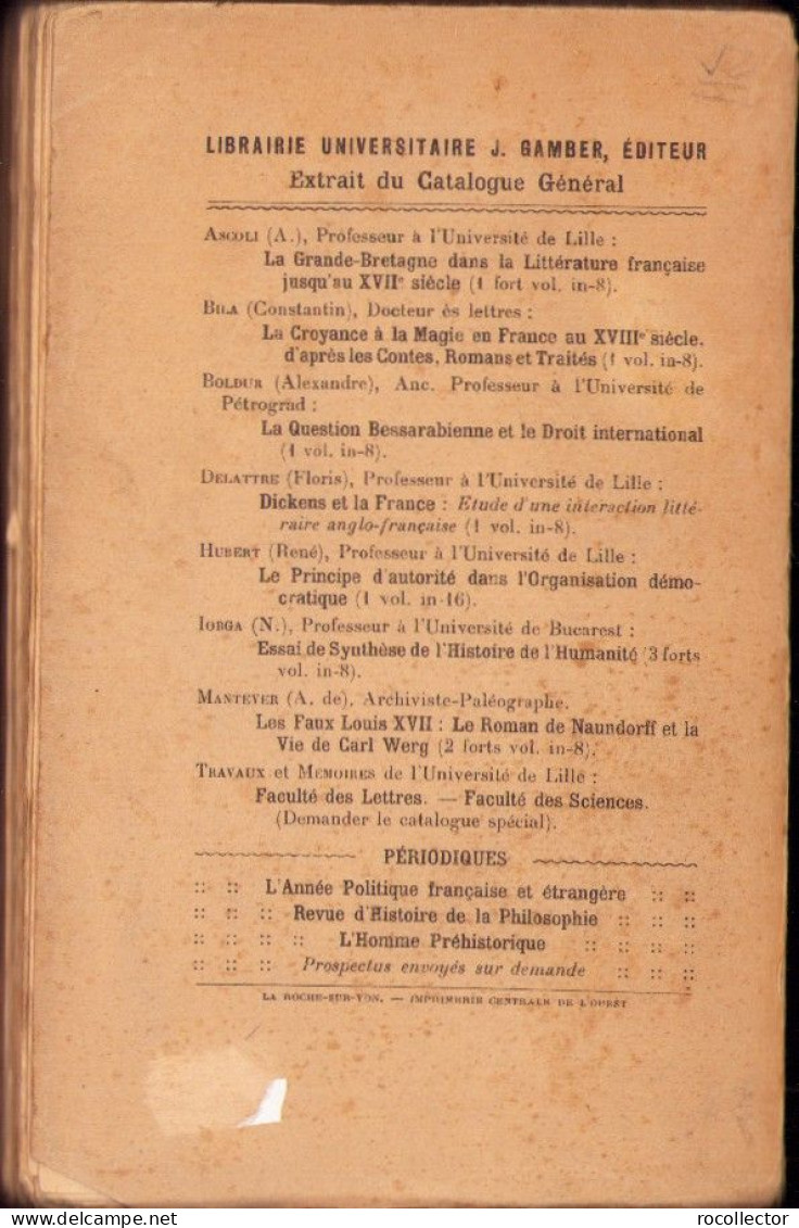 La Critique Francaise A La Fin Du XIXe Siecle Par Alexandre Belis 1926 C3487 - Libros Antiguos Y De Colección