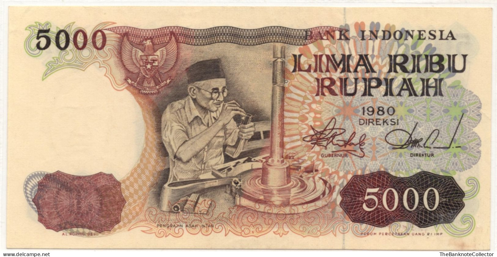 Indonesia 5000 Rupiah 1980 P-120 VF - Indonésie