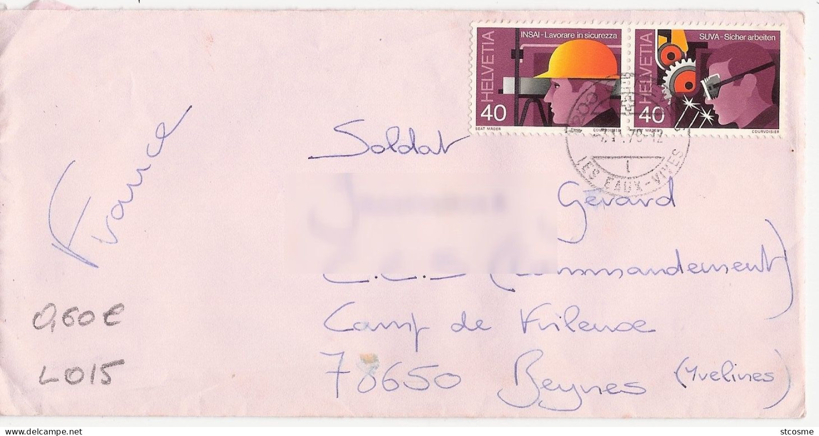 L0015 - LETTRE De SUISSE En 1978 - La Sécurité Au Travail - Storia Postale