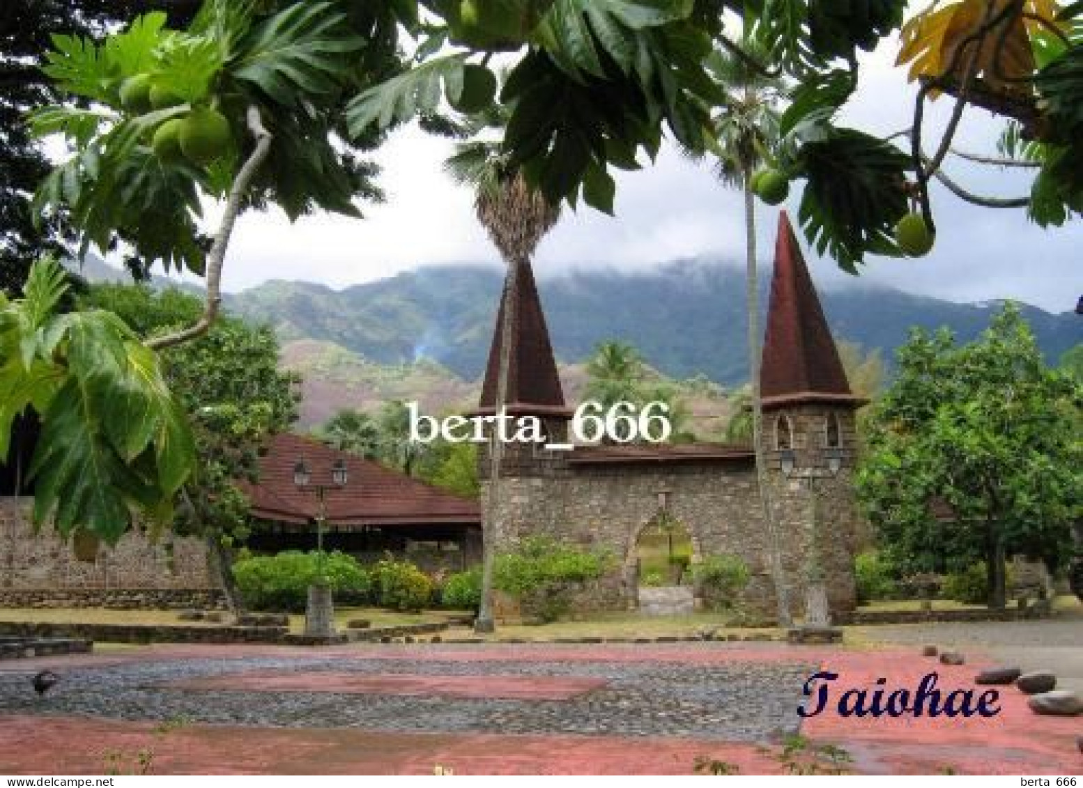 Marquesas Islands Nuku Hiva Taiohae Cathedral New Postcard - Polinesia Francesa