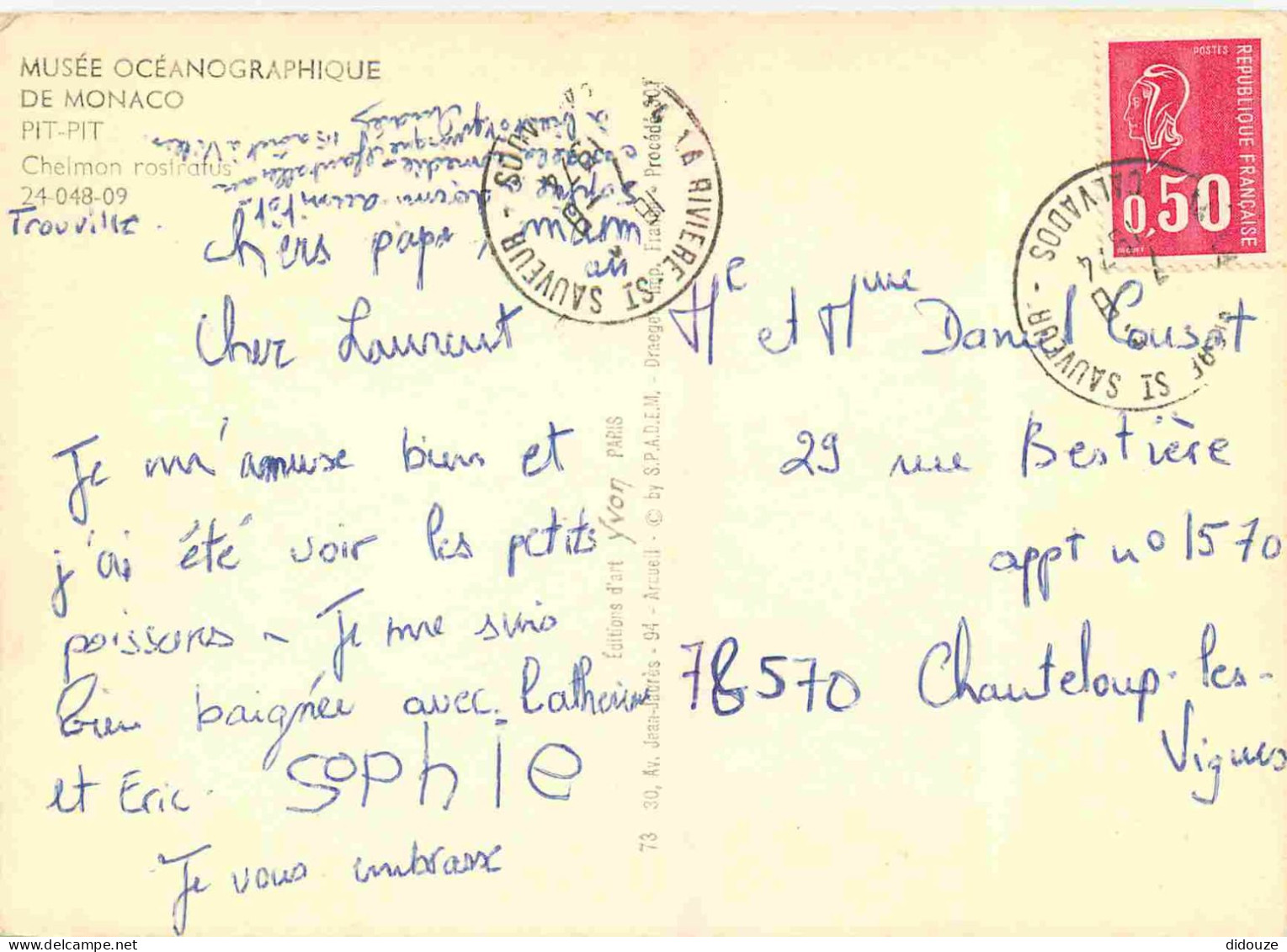Animaux - Poissons - Musée Océanographique De Monaco - 24-048-09 - Pit-Pit - Chelmon Rostratus - CPM - Voir Scans Recto- - Poissons Et Crustacés
