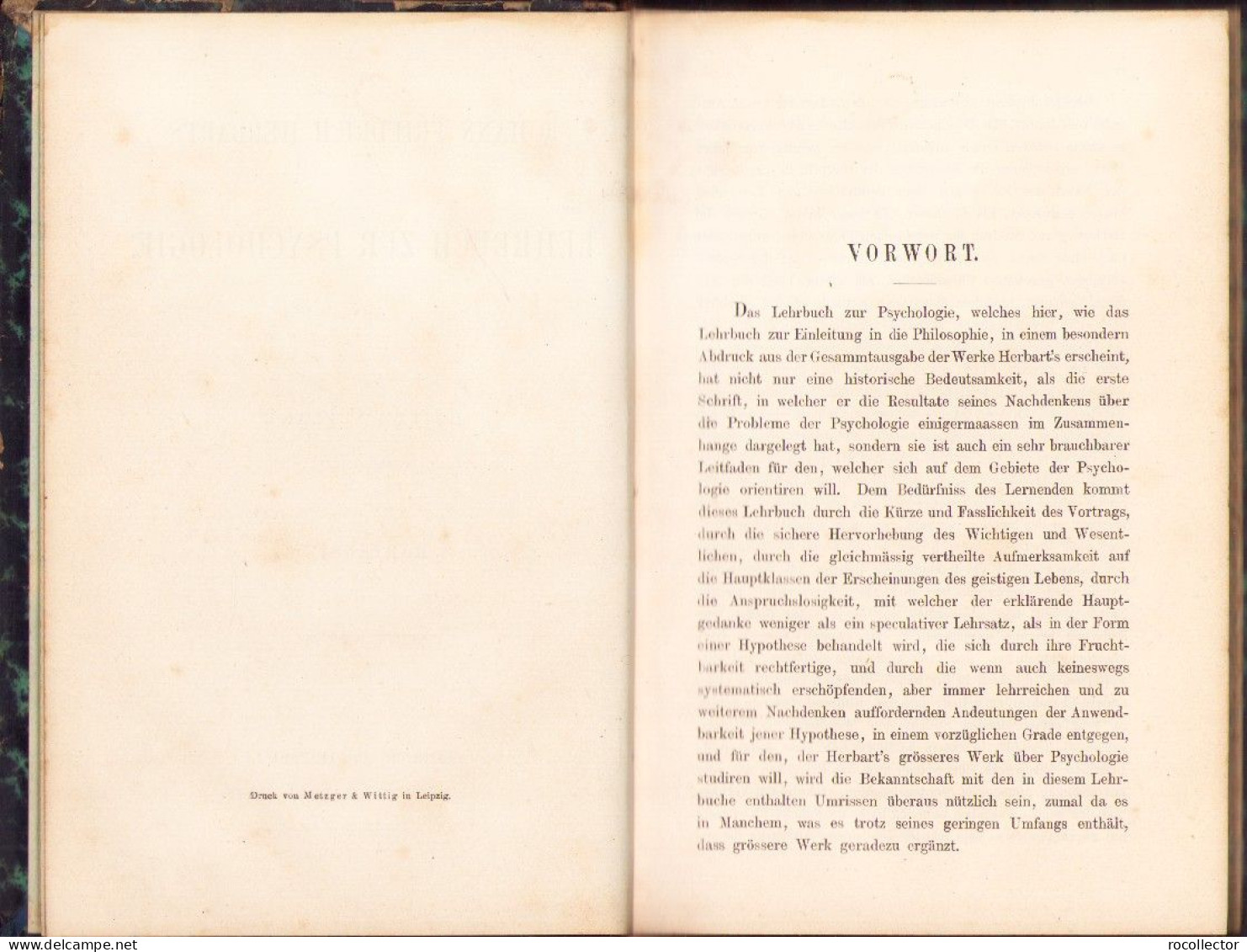 Lehrbuch Zur Psychologie Von Johann Friedrich Herbarts, 1882 C3450 - Libros Antiguos Y De Colección