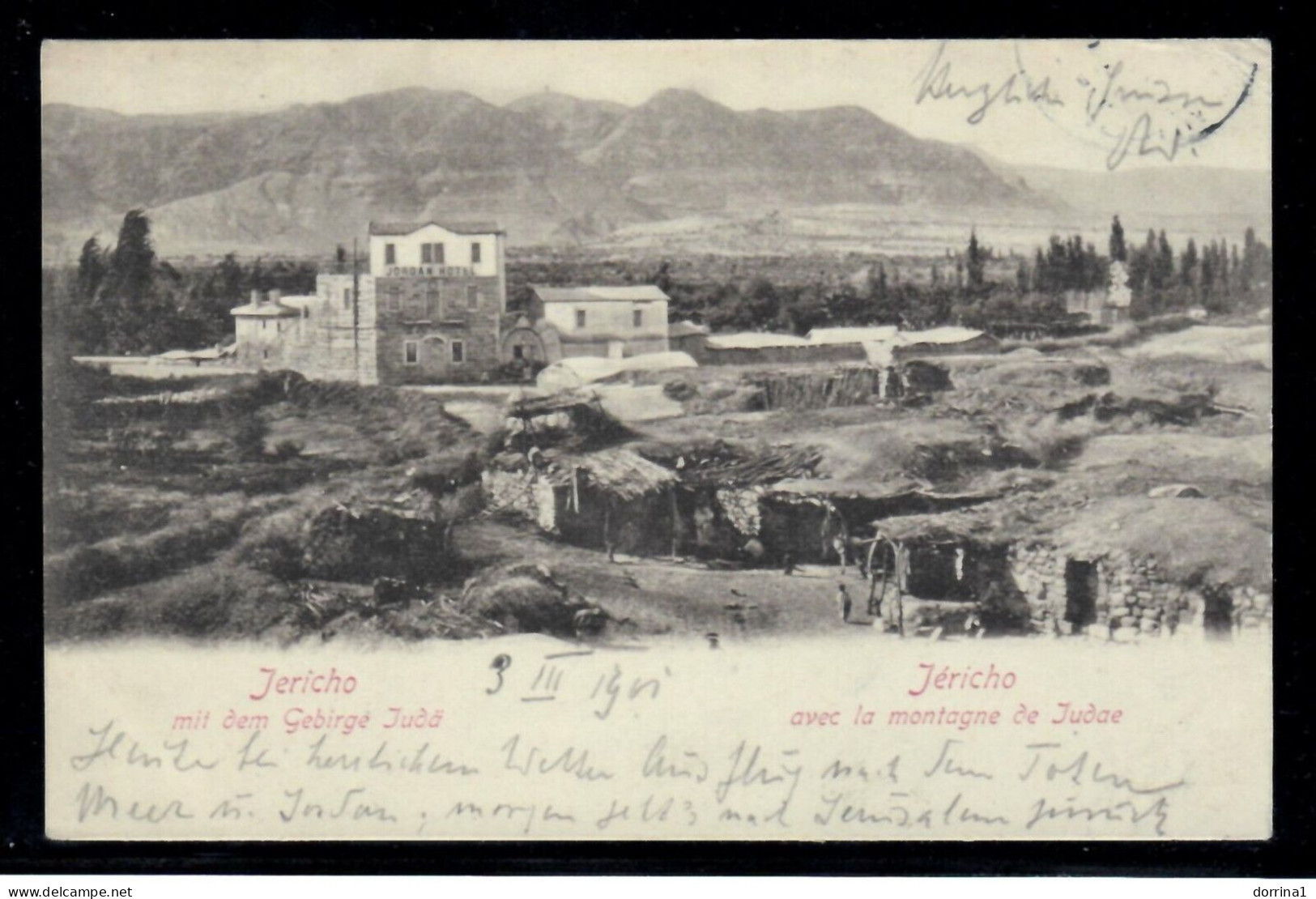 HOTEL DU PARK JERICHO - Ottoman Turkey Post In Palestine JORDAN HOTEL Postcard - Sonstige & Ohne Zuordnung