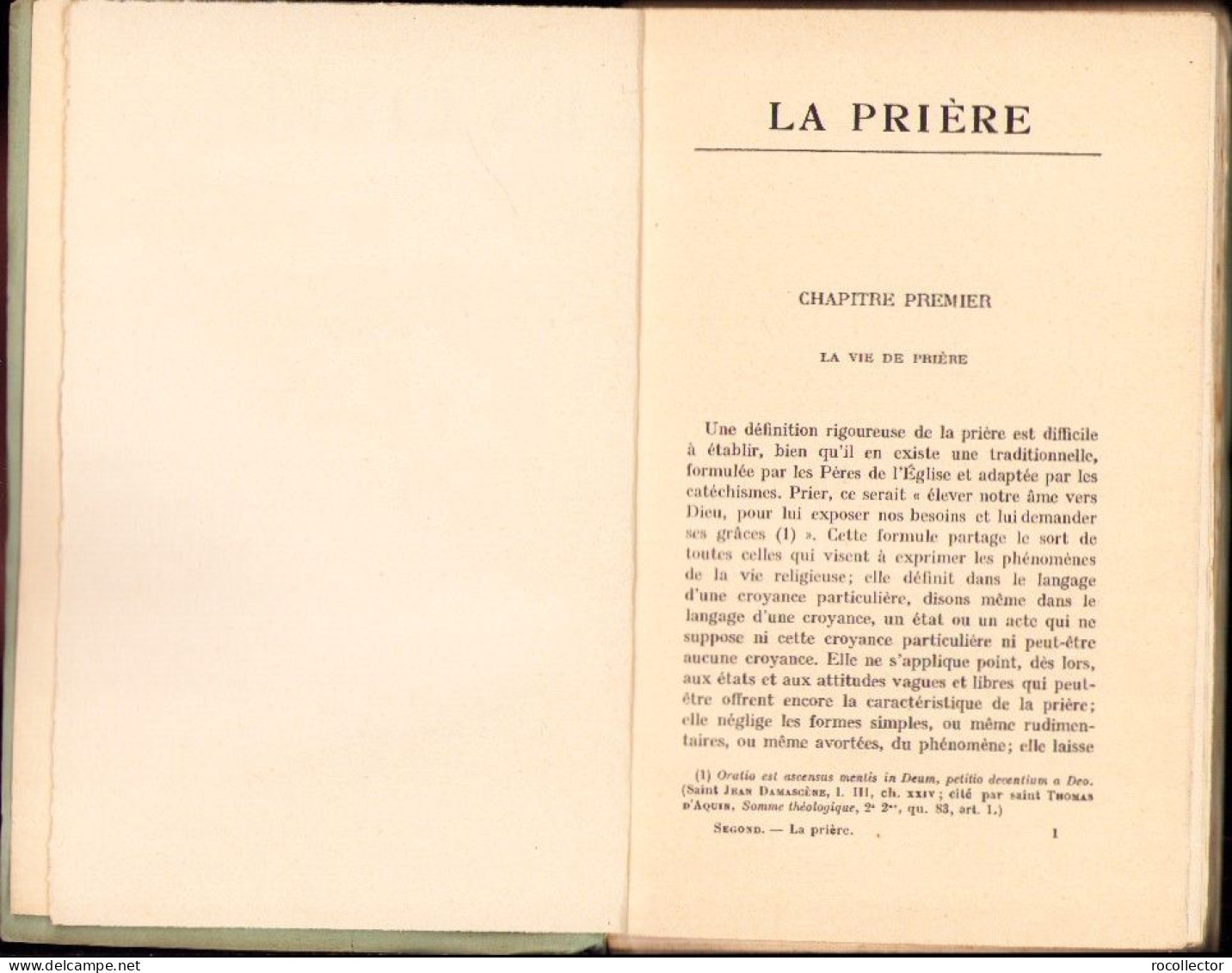 La Prière. Etude De Psychologie Religieuse‎ Par J. Segond, 1925, Paris C3445 - Livres Anciens