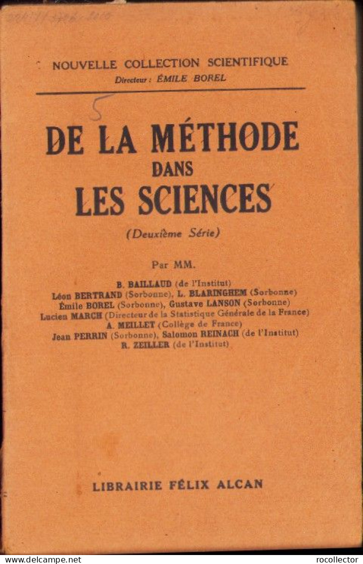 De La Méthode Dans Les Sciences, 1924, Paris C3444 - Libros Antiguos Y De Colección