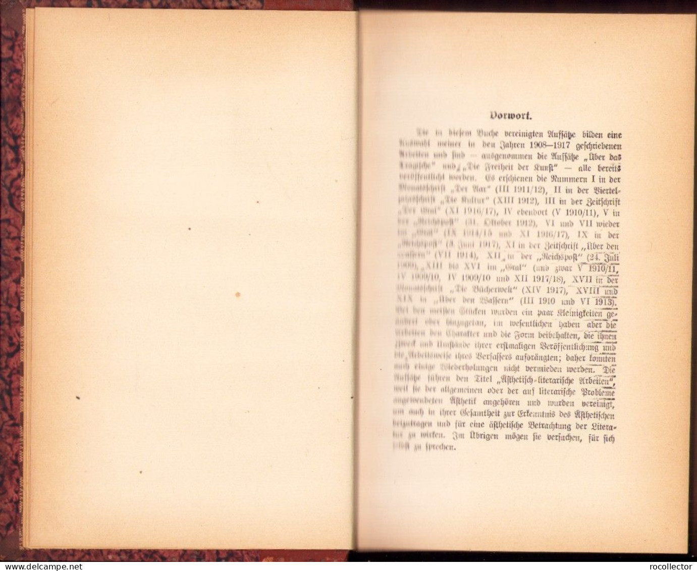 Ästhetisch-literarische Arbeiten Von Oskar Katann, 1918 C3434 - Libros Antiguos Y De Colección