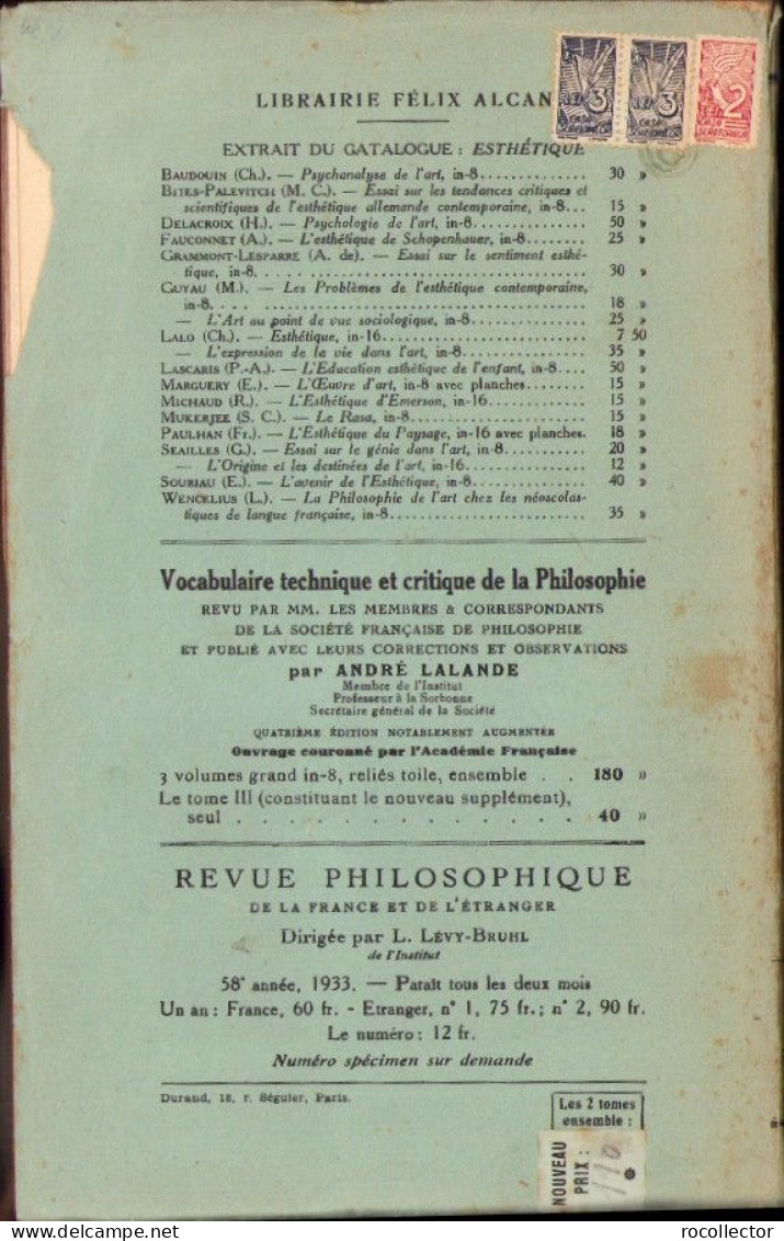 L’esthetique De La Grace, Introduction A L’etude Des Equilibres De Structure, Tome II, Par Raymond Bayer, 1933, Paris - Old Books