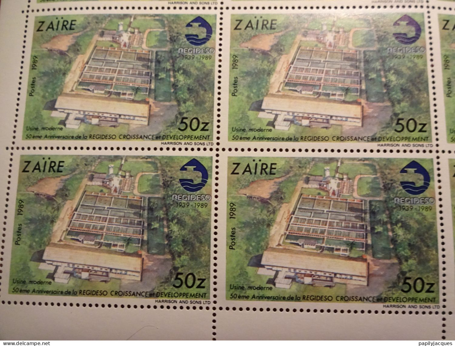 Zaire 1989 Usine Moderne 50 Z 20 Timbres Feuille - Unused Stamps