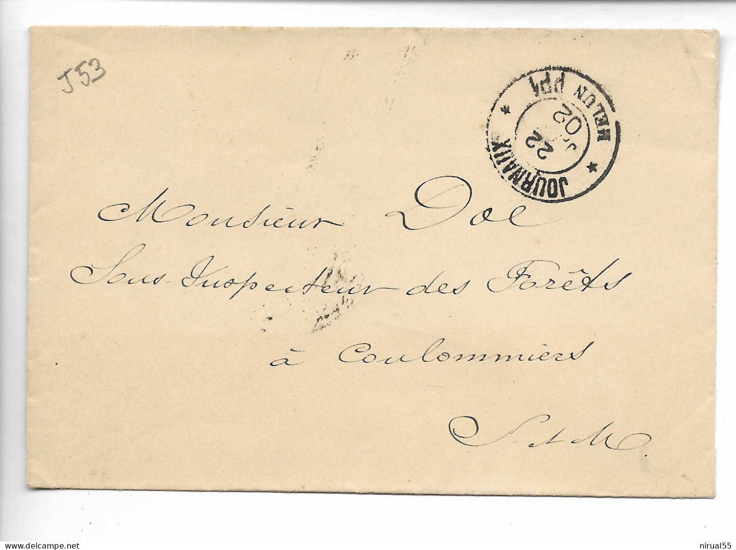 MELUN Seine Et Marne CAD JOURNAUX.*  MELUN PP1 De 1902 Indice13 Sur Petite Enveloppe Pour COULOMMIERS ..     G - Zeitungsmarken (Streifbänder)