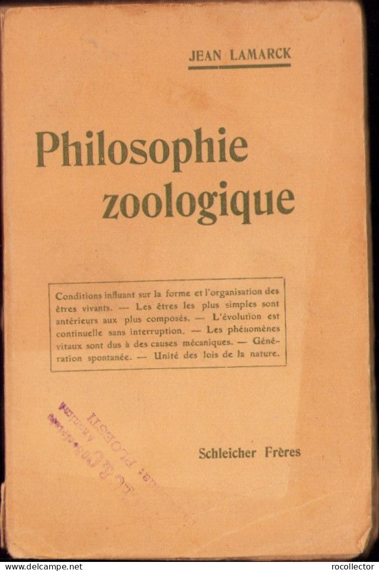 Philosophie Zoologique Ou Expositions Des Considérations Relatives à L’histoire Naturelle Des Animaux Par Jean Lamarck - Old Books