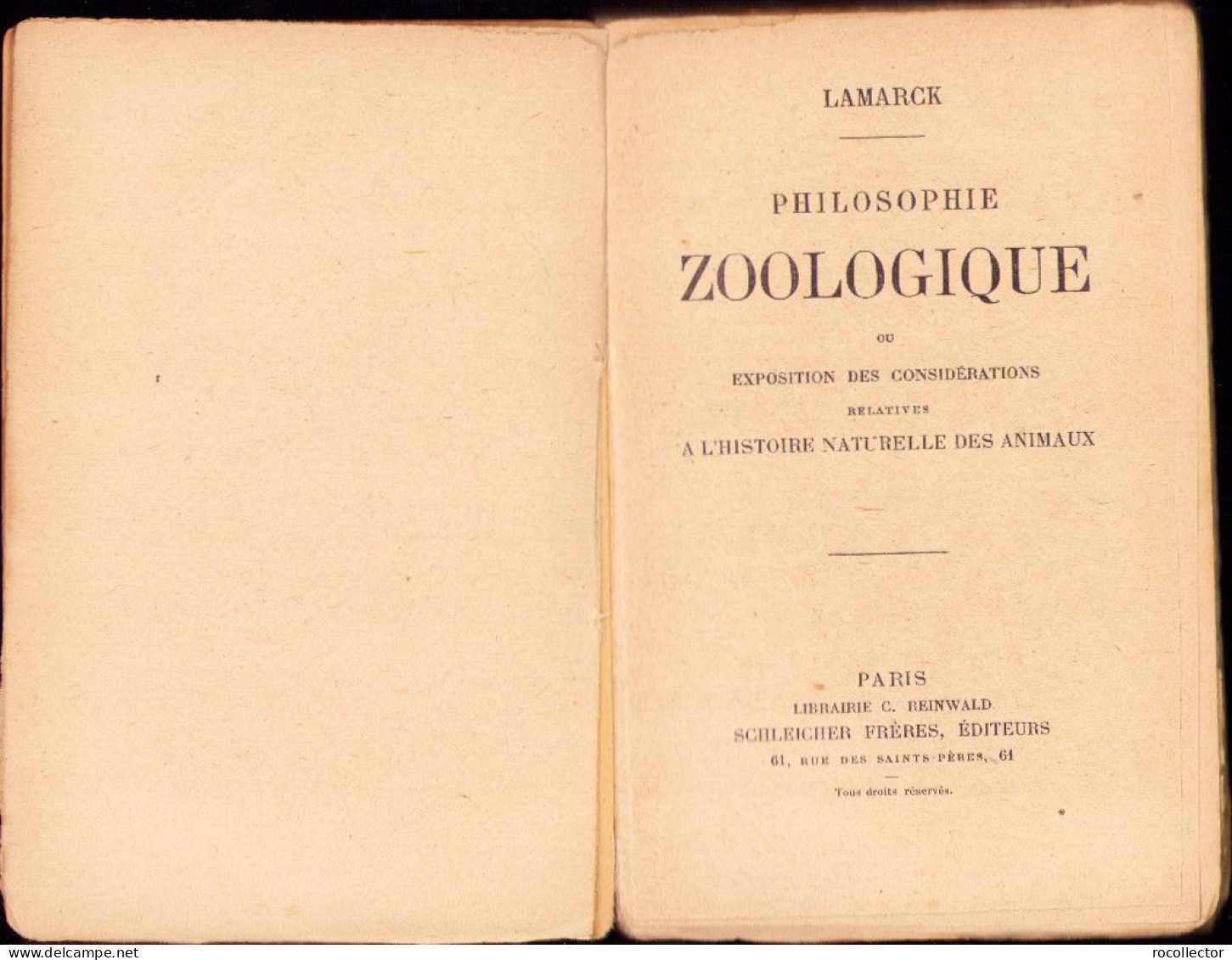 Philosophie Zoologique Ou Expositions Des Considérations Relatives à L’histoire Naturelle Des Animaux Par Jean Lamarck - Old Books