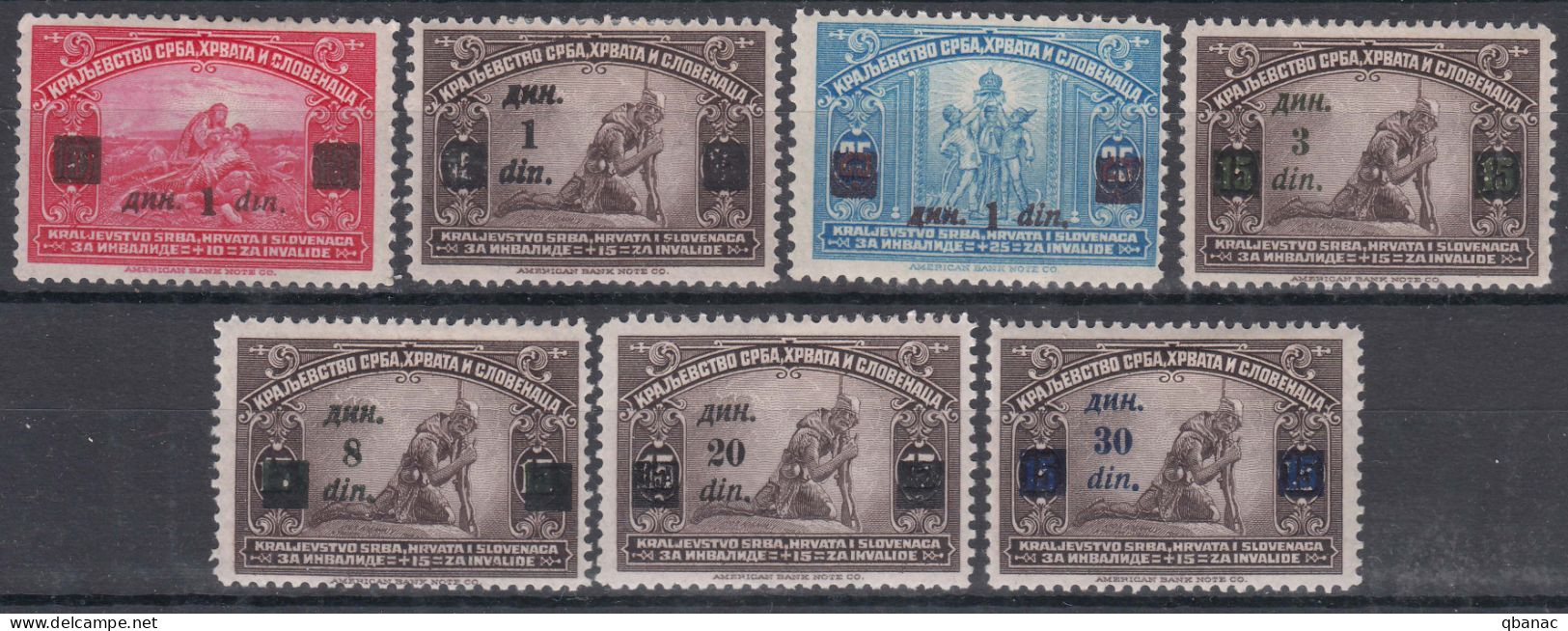 Yugoslavia Kingdom 1922 Mi#162-168 Mint Hinged - Neufs