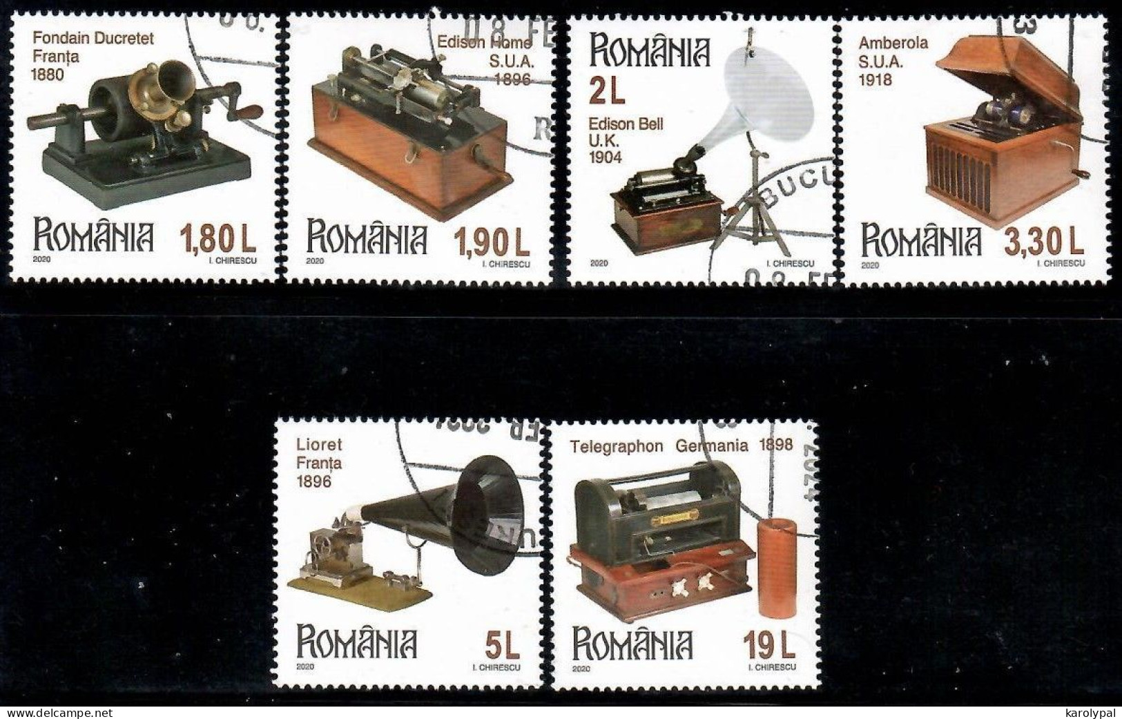Romania, 2020 CTO, Mi. Nr.7673-8, Romanion Colections Phonographs - Oblitérés
