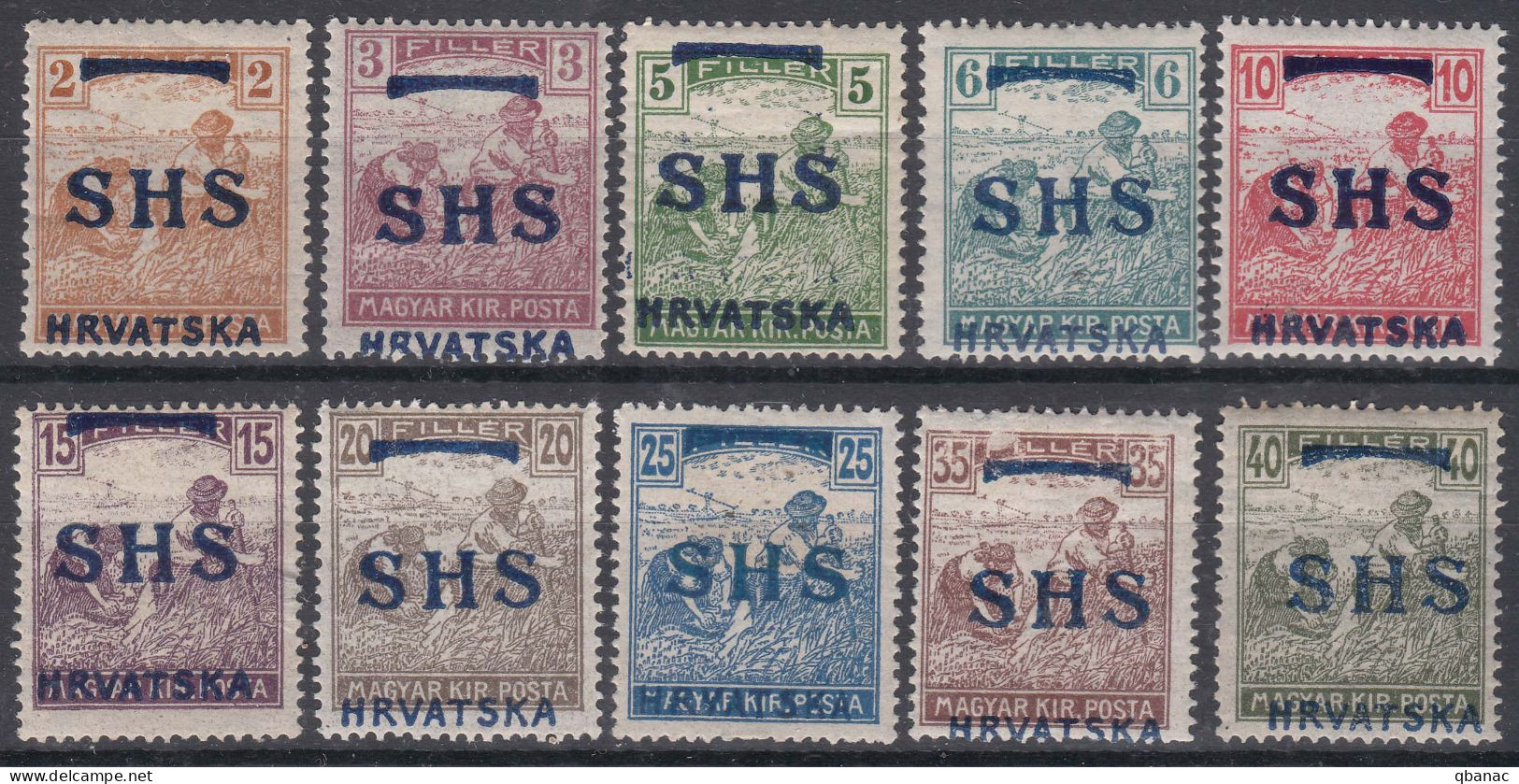 Yugoslavia Kingdom SHS, Issues For Croatia 1918 Mi#66-75 Mint Hinged - Ungebraucht