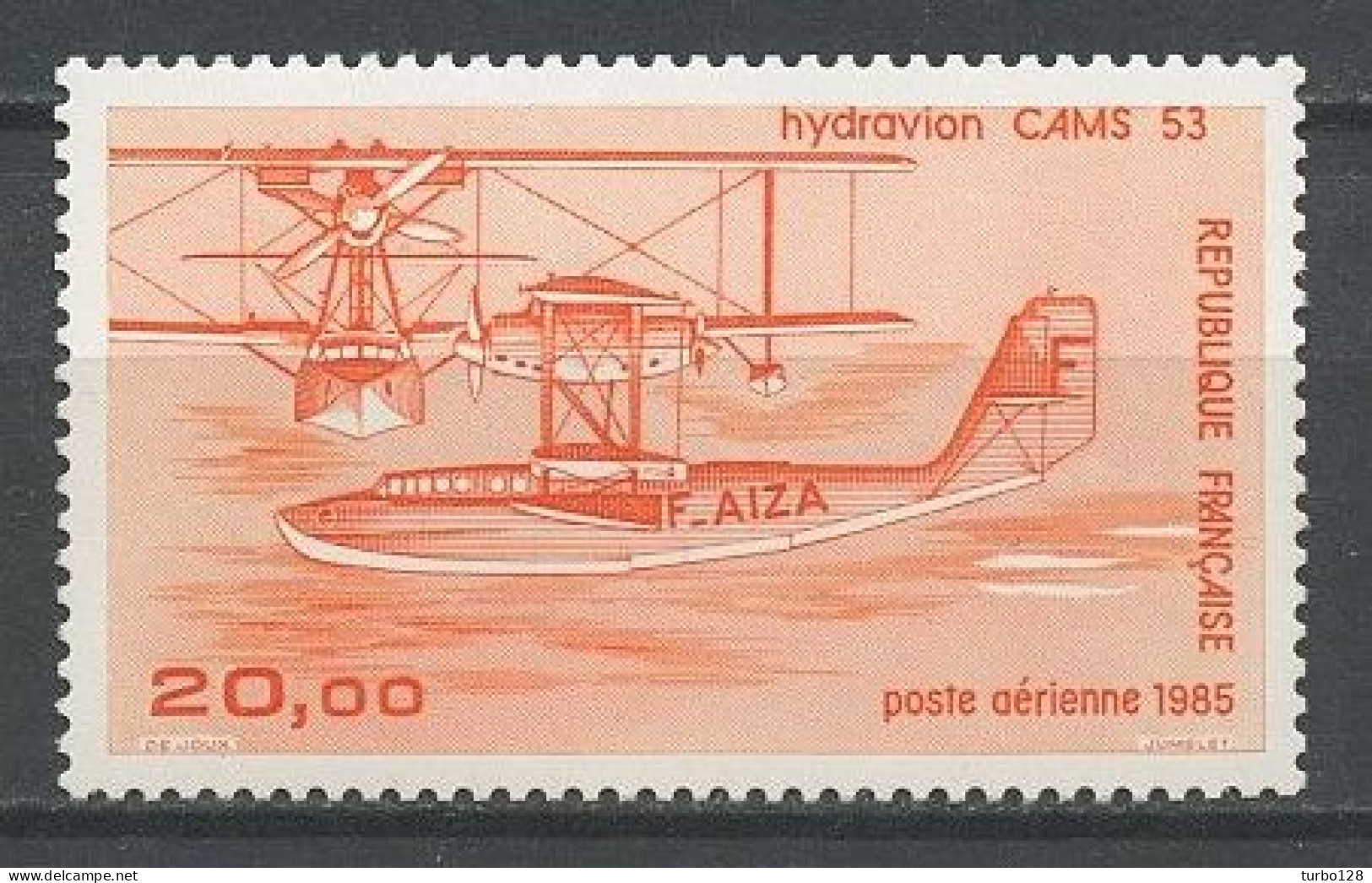 FRANCE 1987 PA N° 58B ** Impression Fine Gomme Mate Neuf MNH Superbe C 15 € Hydravion CAMS 53 Avion Plane Transports - 1960-.... Neufs