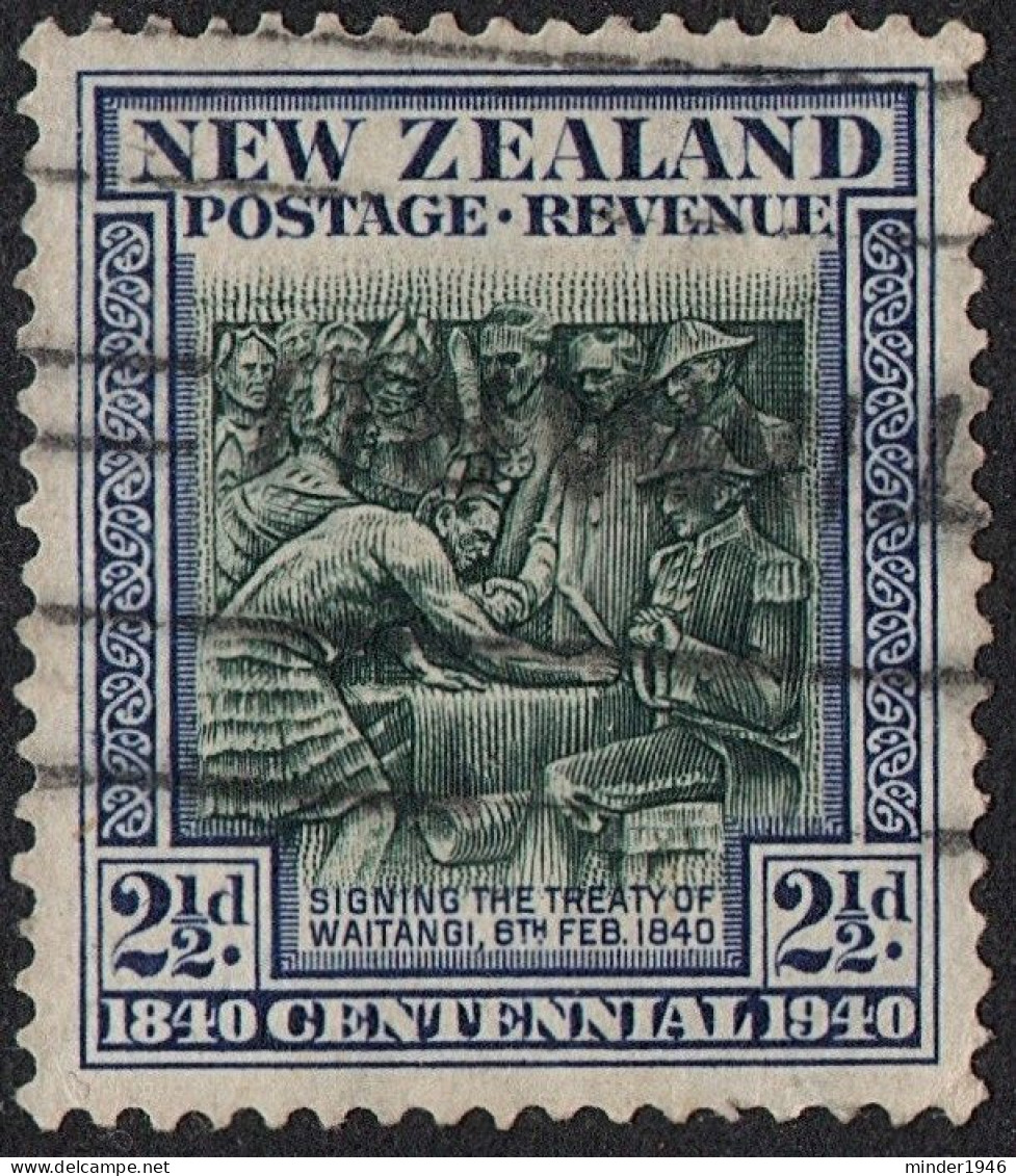 NEW ZEALAND 1940 2½d Blue-Green & Blue SG617 Used - Officials