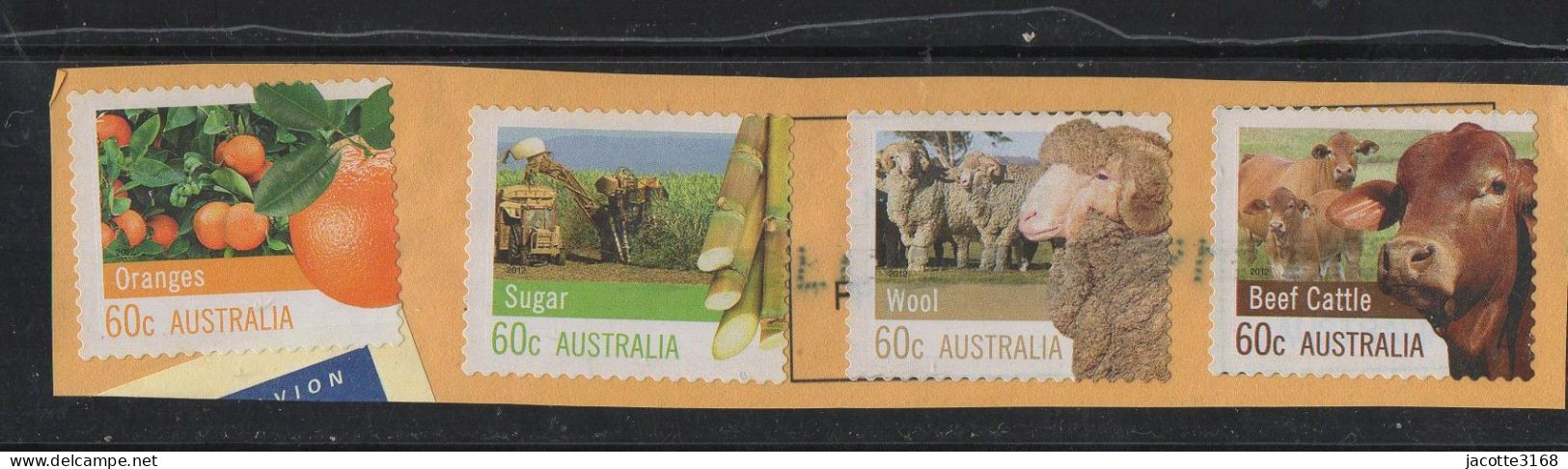 Australie   Oranges  Sugar Wool  Beaf Cattle - Used Stamps