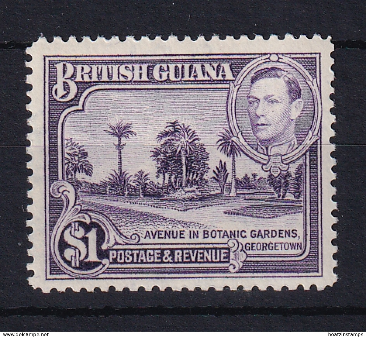 British Guiana: 1938/52   KGVI   SG317   $1    [Perf: 12½]  MH - British Guiana (...-1966)