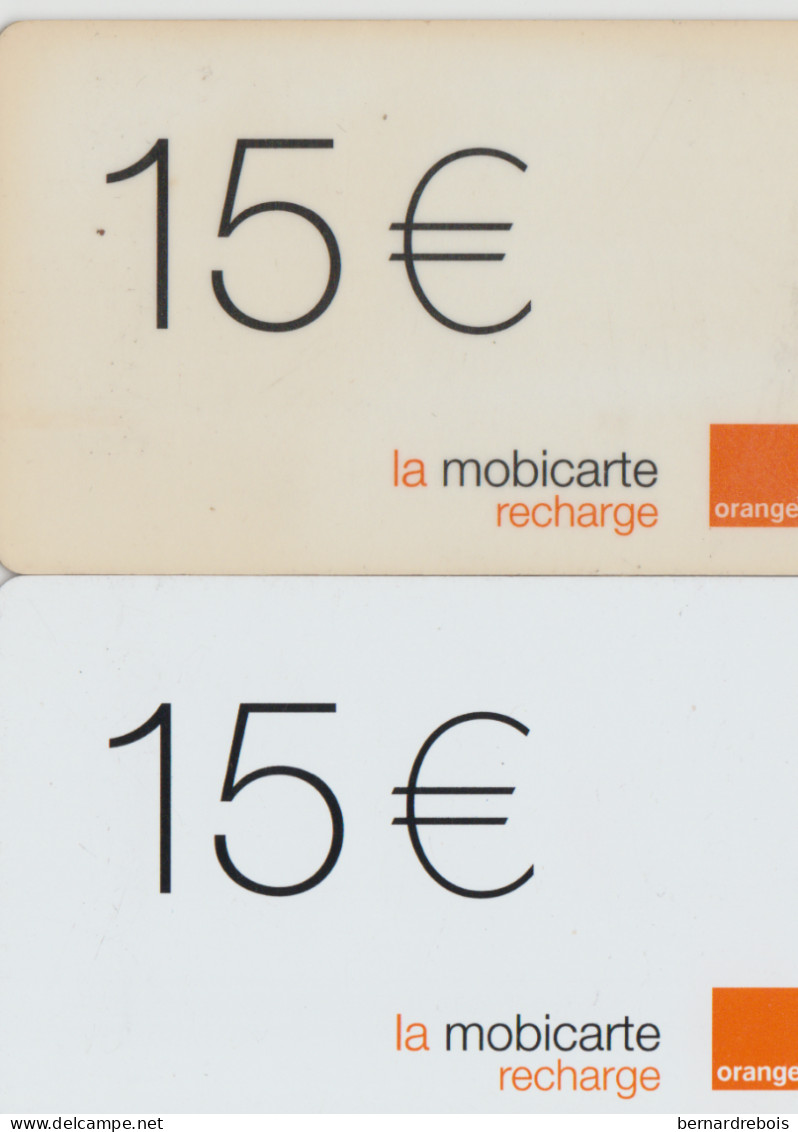 TC19 - 5 RECHARGES MOBICARTE 15 € Differents Modèles Pour 1 € - Kaarten Voor De Telefooncel (herlaadbaar)