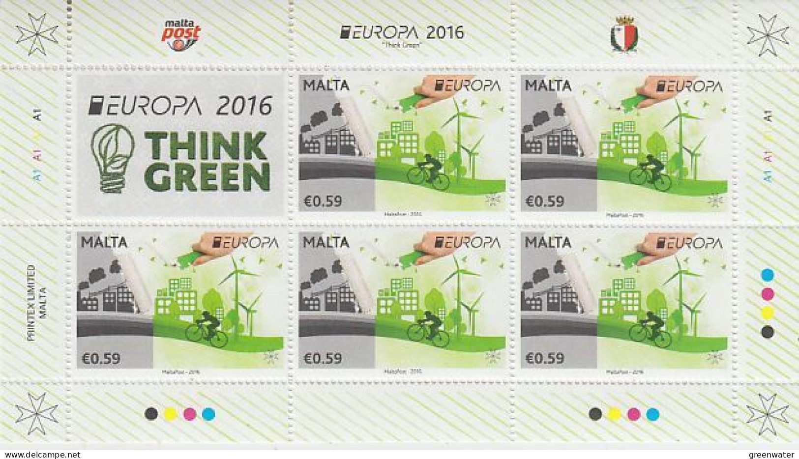 Europa 2016 Ireland "Think Green" Sheetlet 5v (sheetlet Is Folded, Stamps Are OK) ** Mnh (59179) @ Face Value - 2016