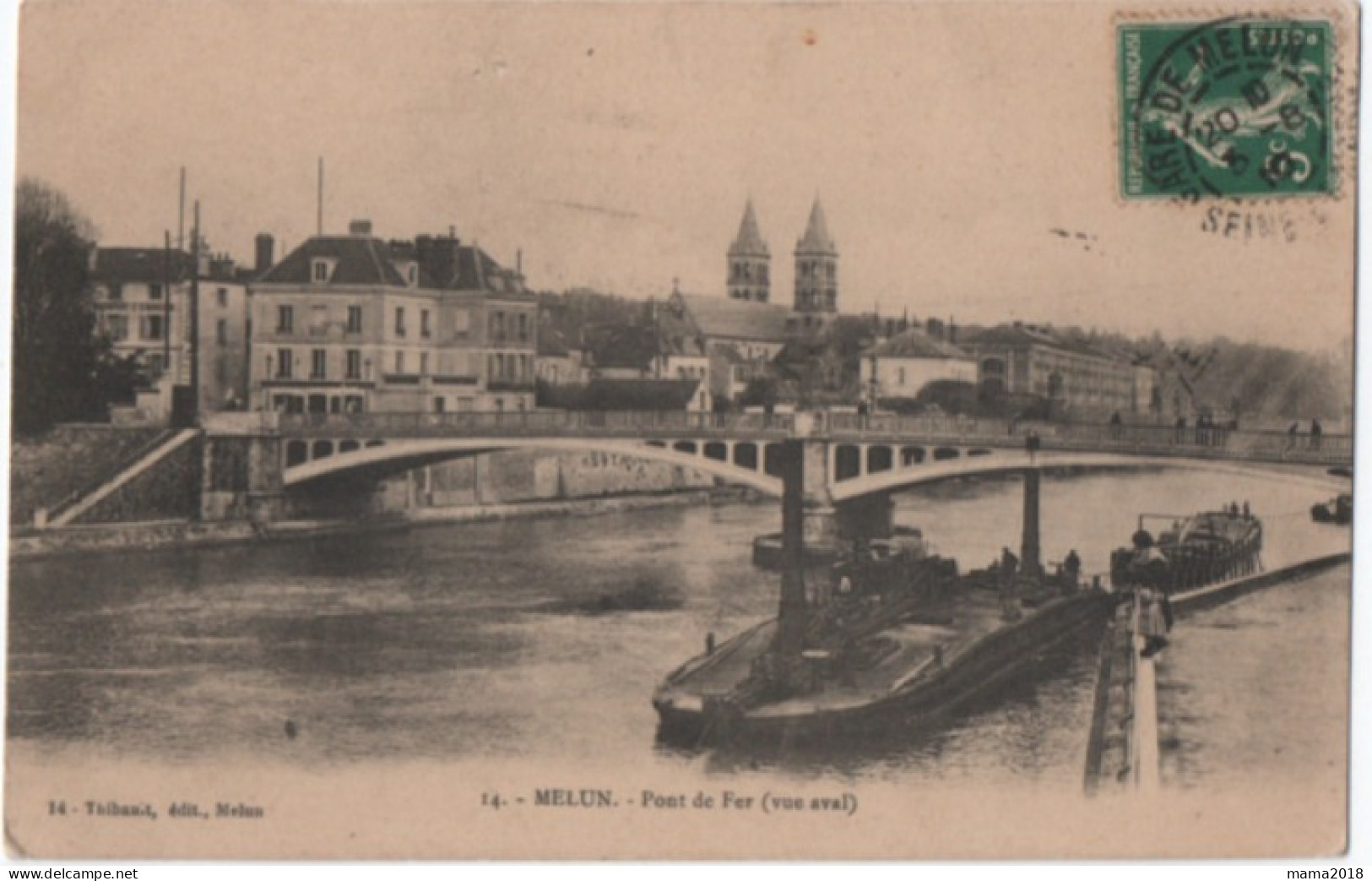 Melun   1910  Transport Fluvial - Péniches