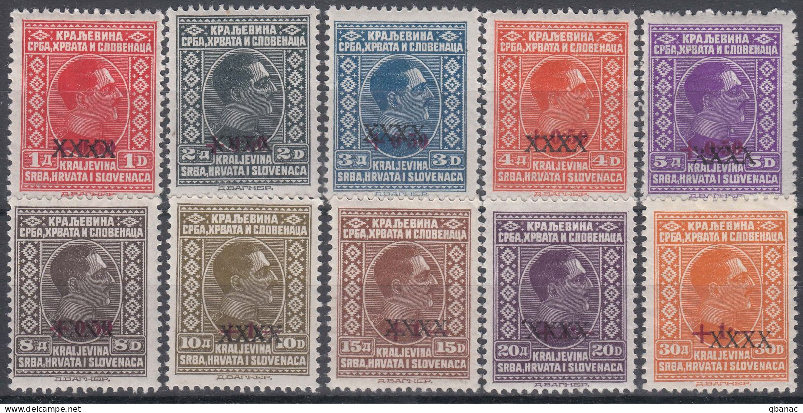 Yugoslavia Kingdom 1928 XXXX Overprint Mi#212-221 Mint Hinged - Ungebraucht