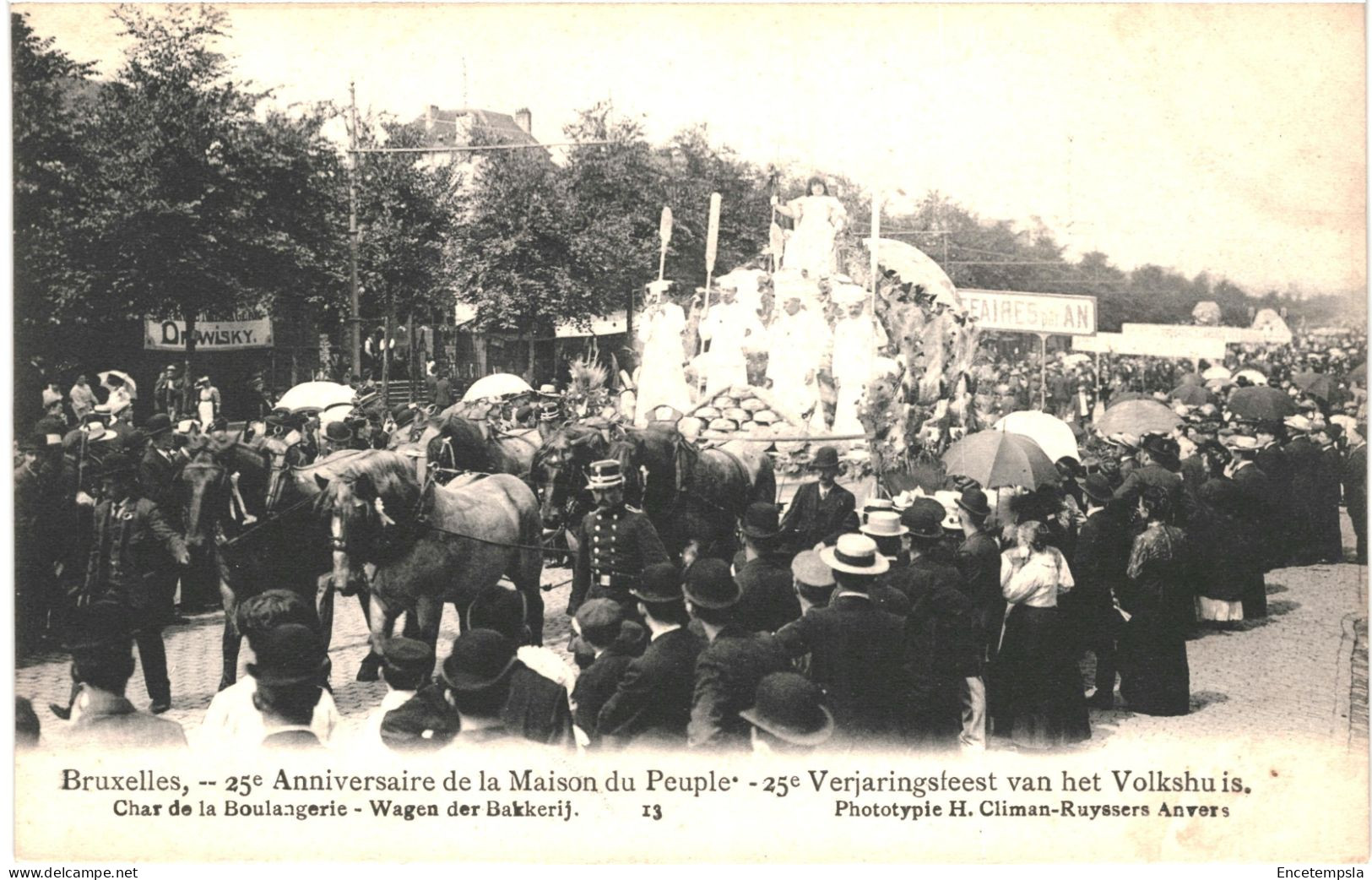 CPA Carte Postale  Belgique Bruxelles 25me Anniversaire De La Maison Du Peuple Char De La Boulangerie  VM79243 - Fêtes, événements