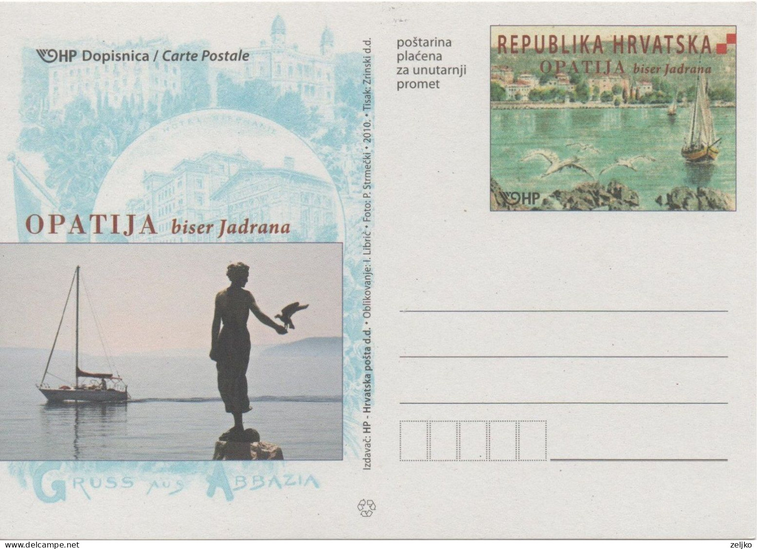 Croatia, Stationery, Opatija, Tourism - Croatie