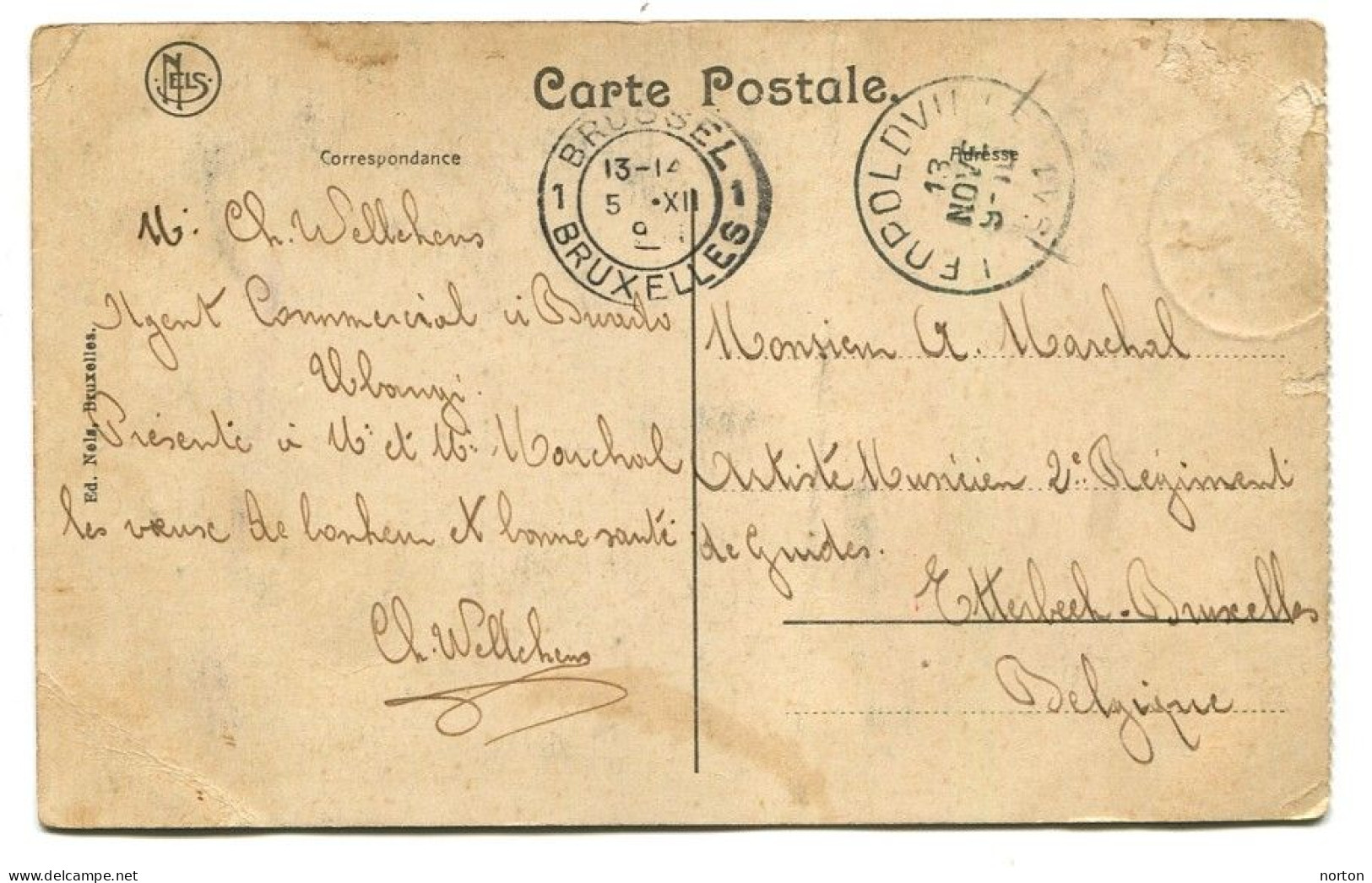 Congo Léopoldville Oblit. Keach 1.10-DMtY Sur Carte Postale Vers Etterbeek Le 13/11/1911 - Lettres & Documents