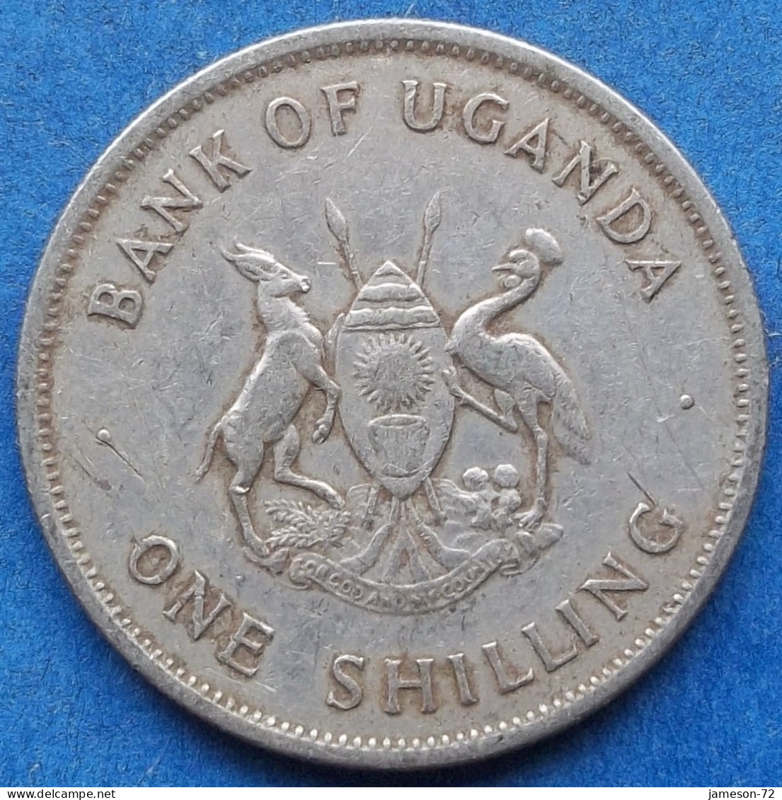 UGANDA - 1 Shilling 1976 "East African Crowned Crane" KM# 5 Republic (1962) - Edelweiss Coins - Uganda