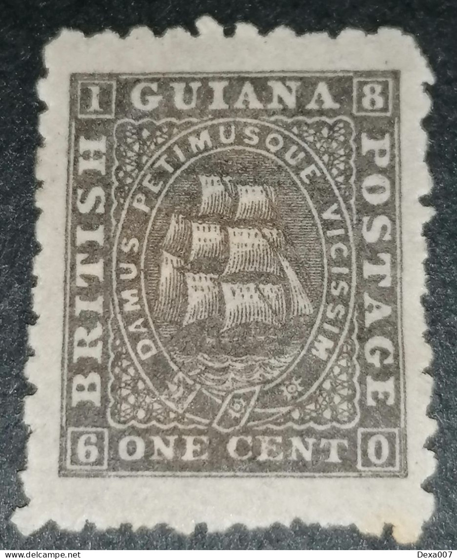 British Guiana 1 Cent 1860 Black MH - Guyana Britannica (...-1966)