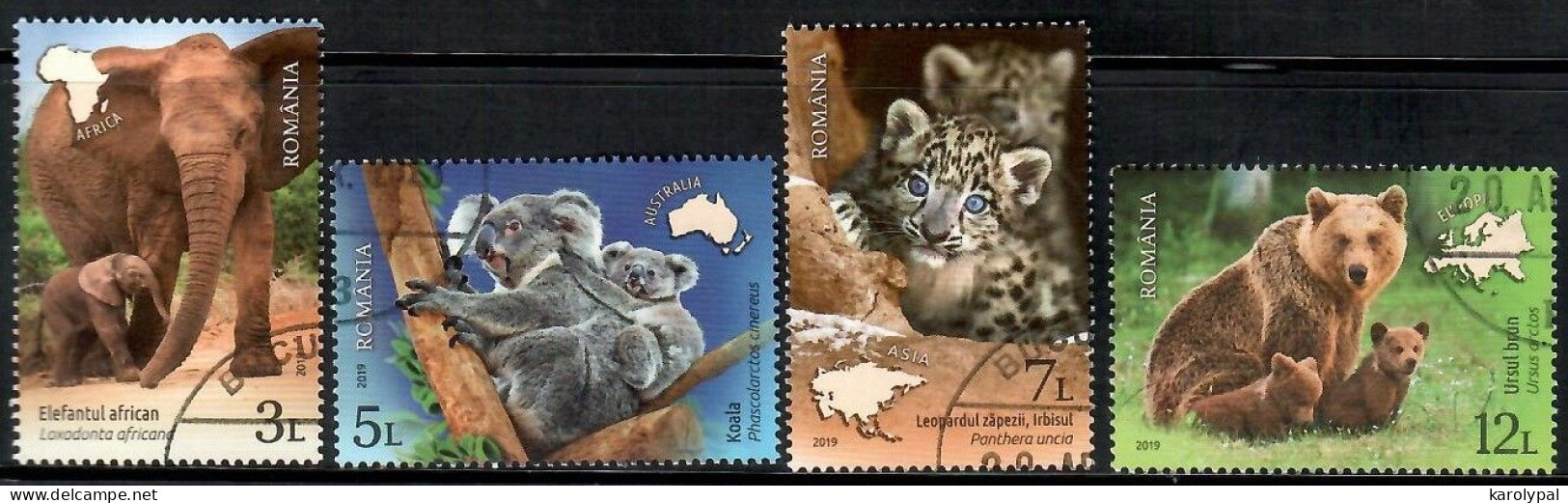 Romania, 2019 CTO, Mi. Nr.7499-501, Wild Animals And Their Cubs - Used Stamps