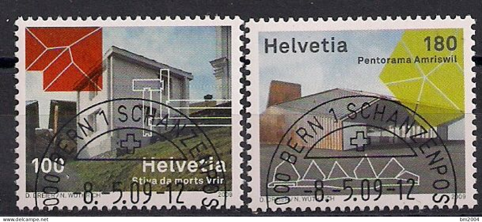 2009 Schweiz   Mi. 2112-13 FD-used   Zeitgenössische Architektur. - Used Stamps