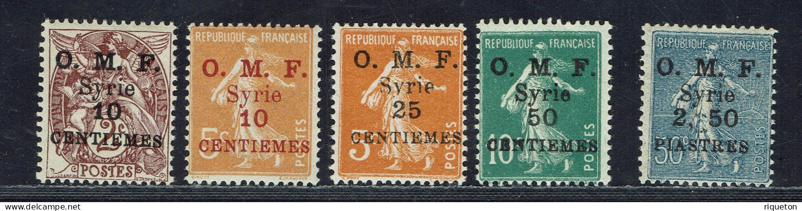 Syrie 1922-23. N° 83/87* Le 87 Avec Les Chiffres 2 Et 50  Espacé. TB. - Nuevos
