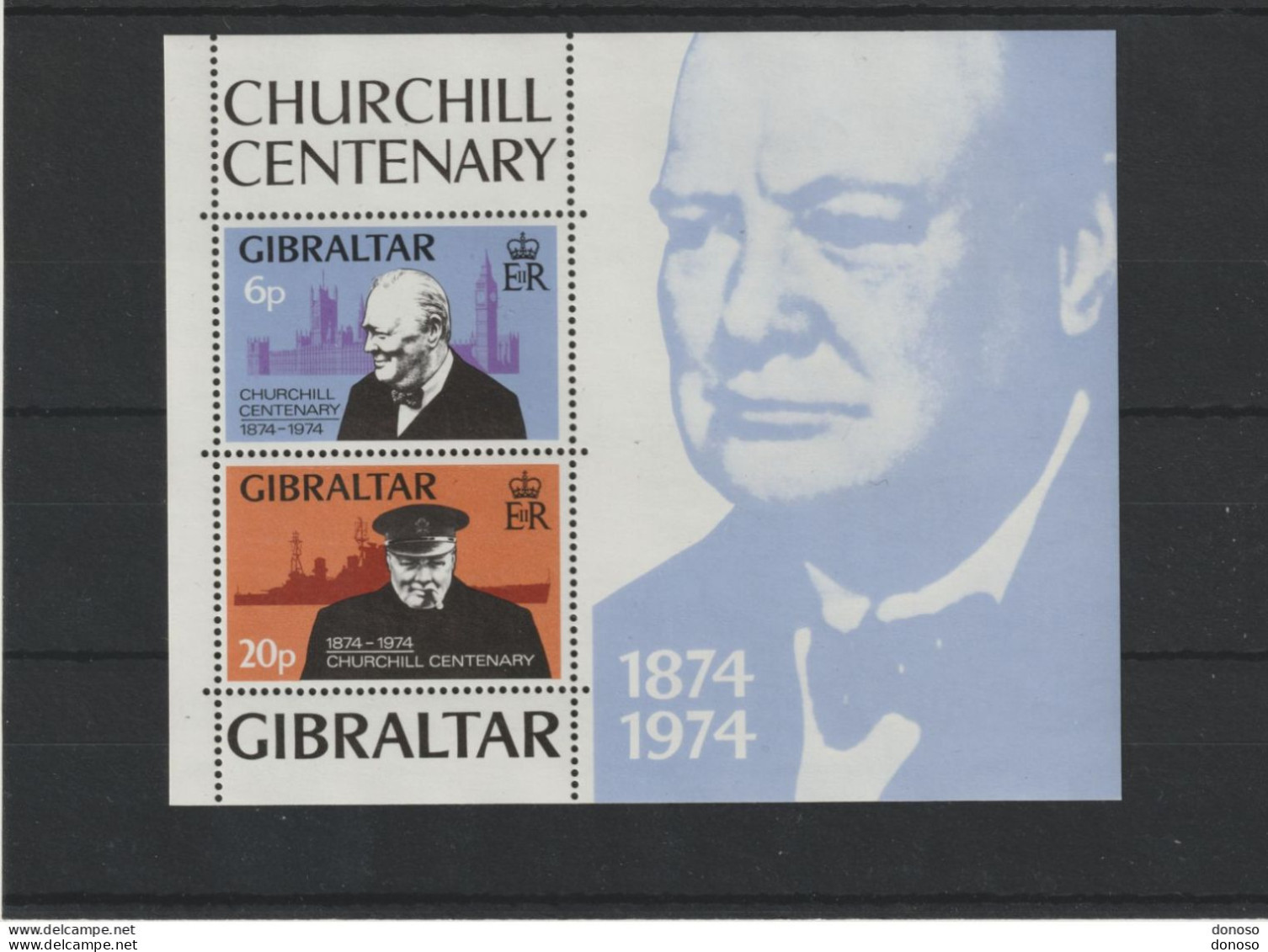 GIBRALTAR 1974 CHURCHILL Yvert BF 1, Michel Block 1 NEUF** MNH Cote 9 Euros - Gibraltar